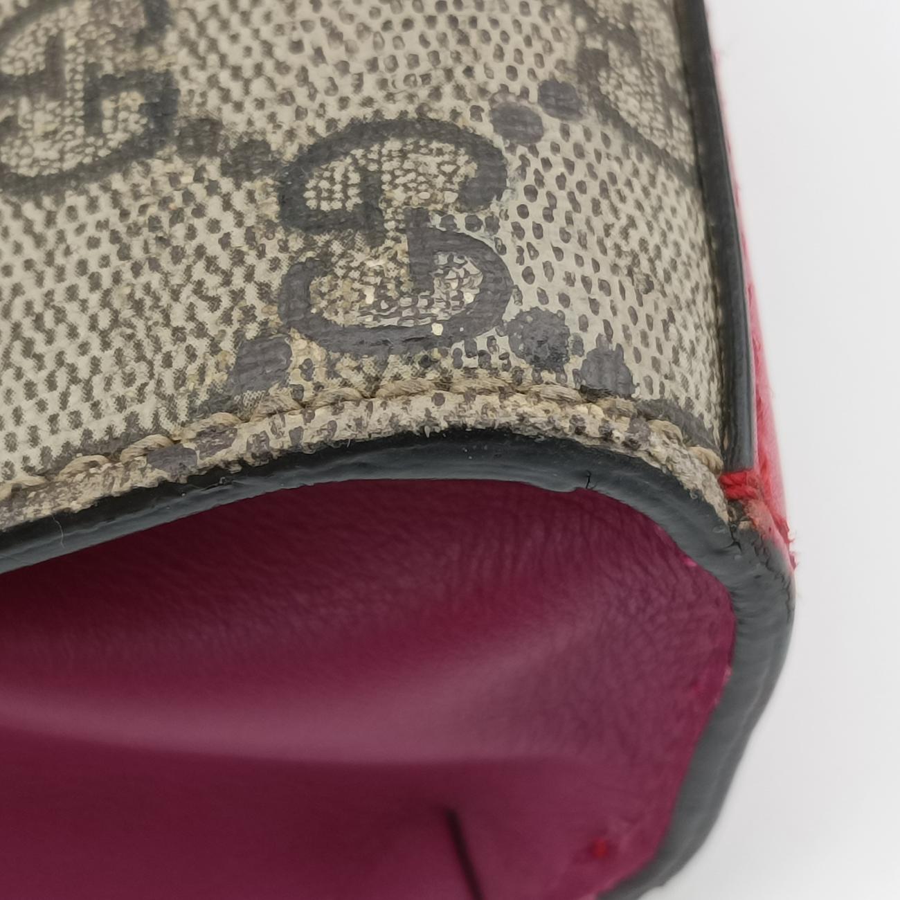Padlockbeige×red×pinkPVC coated canvas×Leather409487I019024928パドロックベージュ×レッド×ピンクPVCコーティングキャンバス×レザー409487I019024928