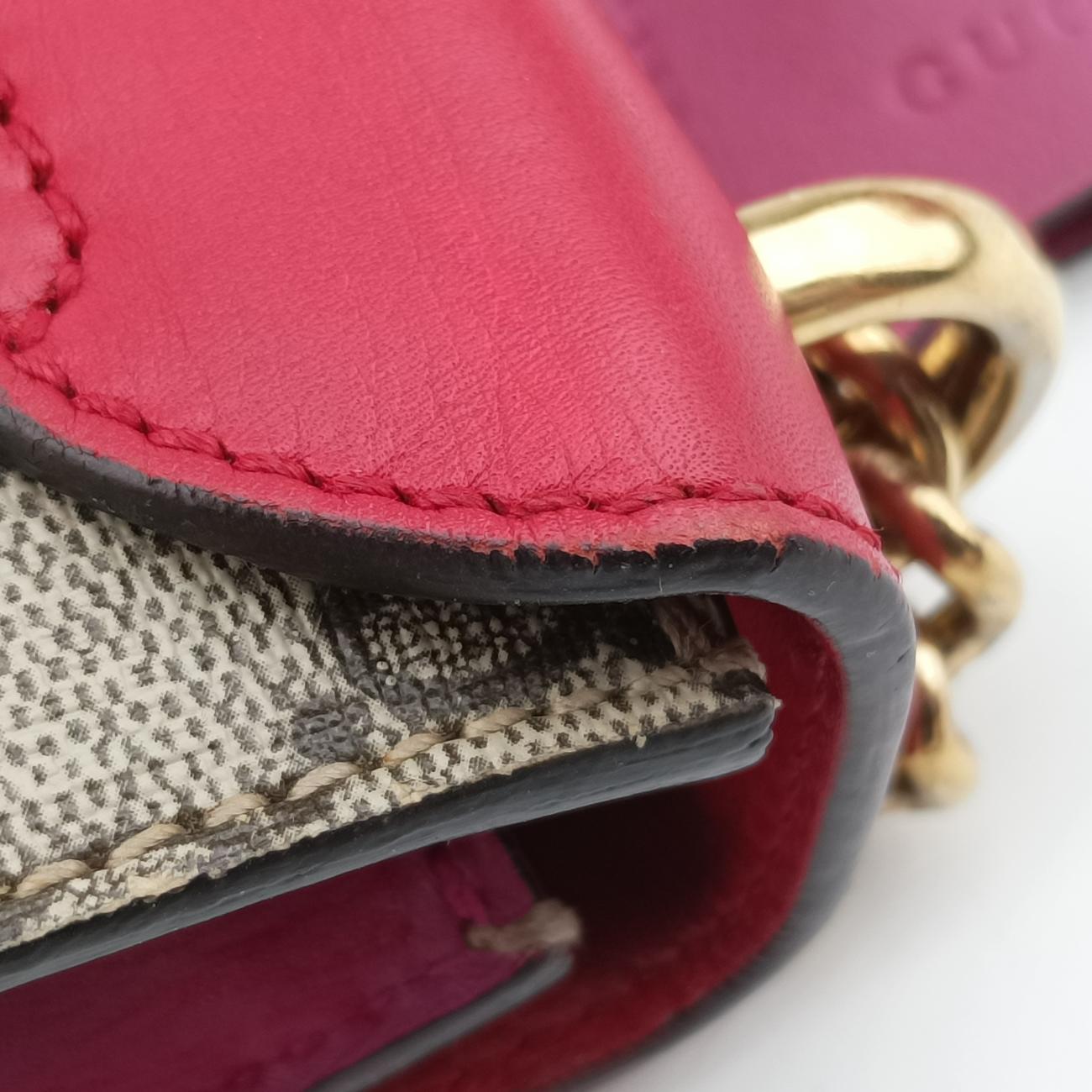Padlockbeige×red×pinkPVC coated canvas×Leather409487I019024928パドロックベージュ×レッド×ピンクPVCコーティングキャンバス×レザー409487I019024928