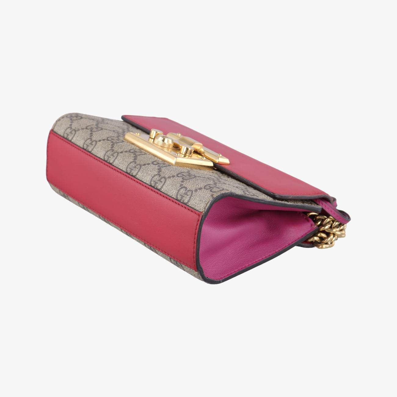 Padlockbeige×red×pinkPVC coated canvas×Leather409487I019024928パドロックベージュ×レッド×ピンクPVCコーティングキャンバス×レザー409487I019024928