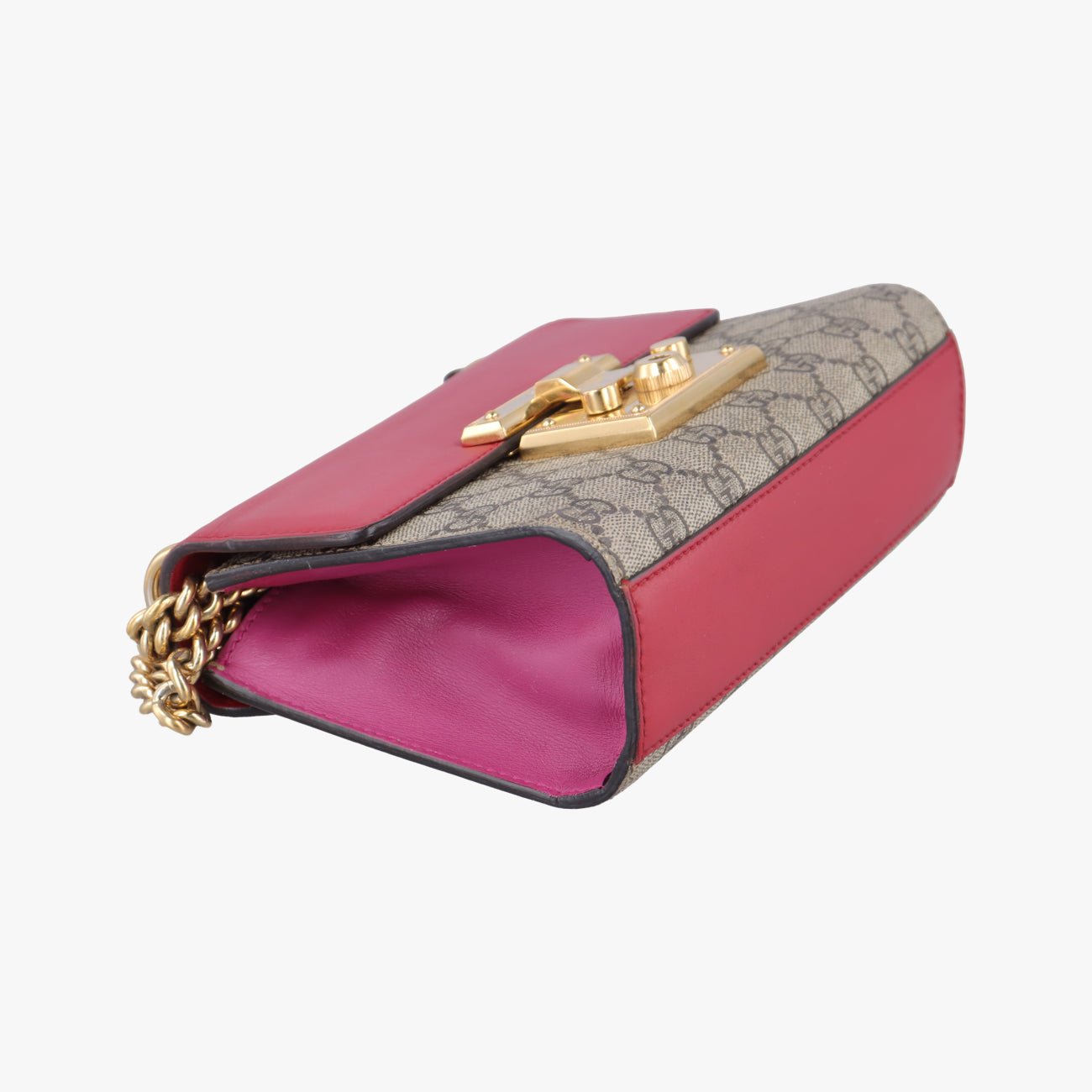 Padlockbeige×red×pinkPVC coated canvas×Leather409487I019024928パドロックベージュ×レッド×ピンクPVCコーティングキャンバス×レザー409487I019024928