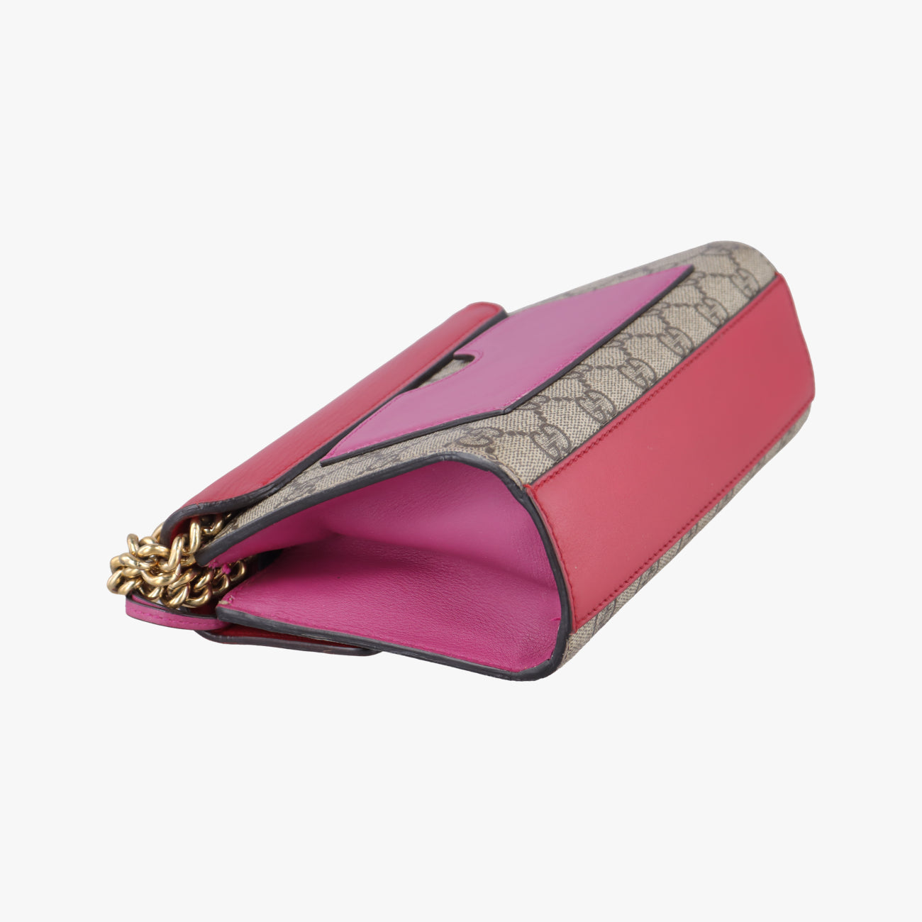 Padlockbeige×red×pinkPVC coated canvas×Leather409487I019024928パドロックベージュ×レッド×ピンクPVCコーティングキャンバス×レザー409487I019024928