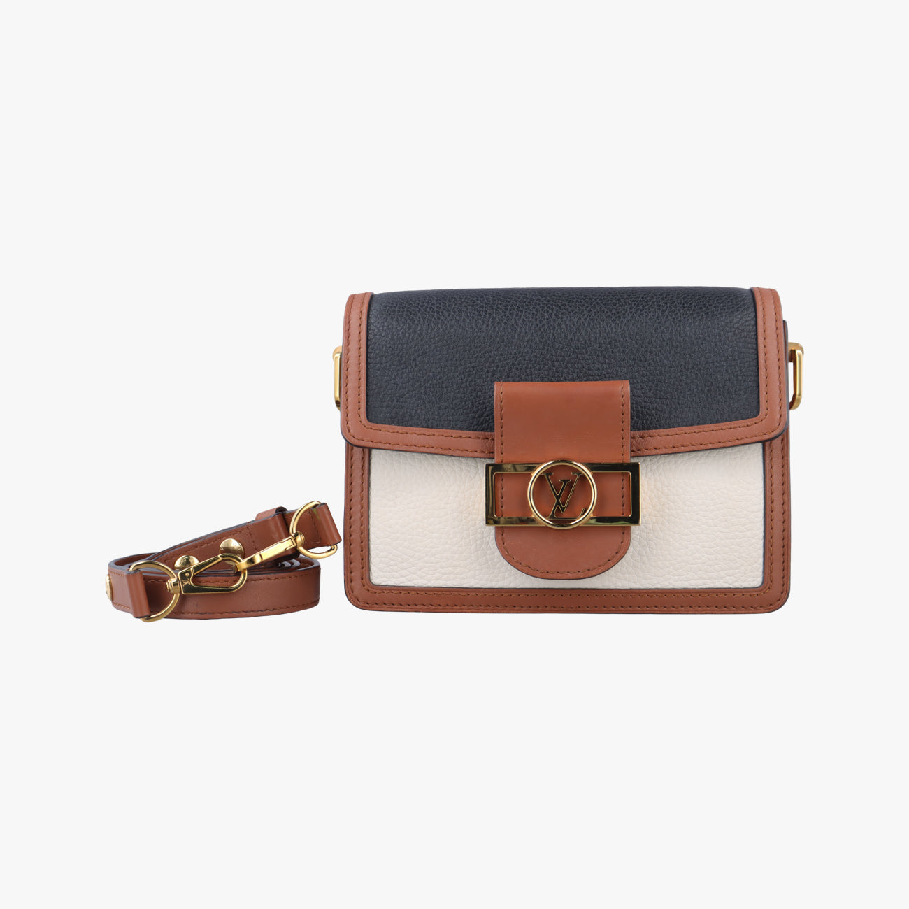 Dauphine MINIBlack x White x BrownleatherM55073GI1189ドーフィーヌMINIブラック×ホワイト×ブラウンレザーM55073GI1189