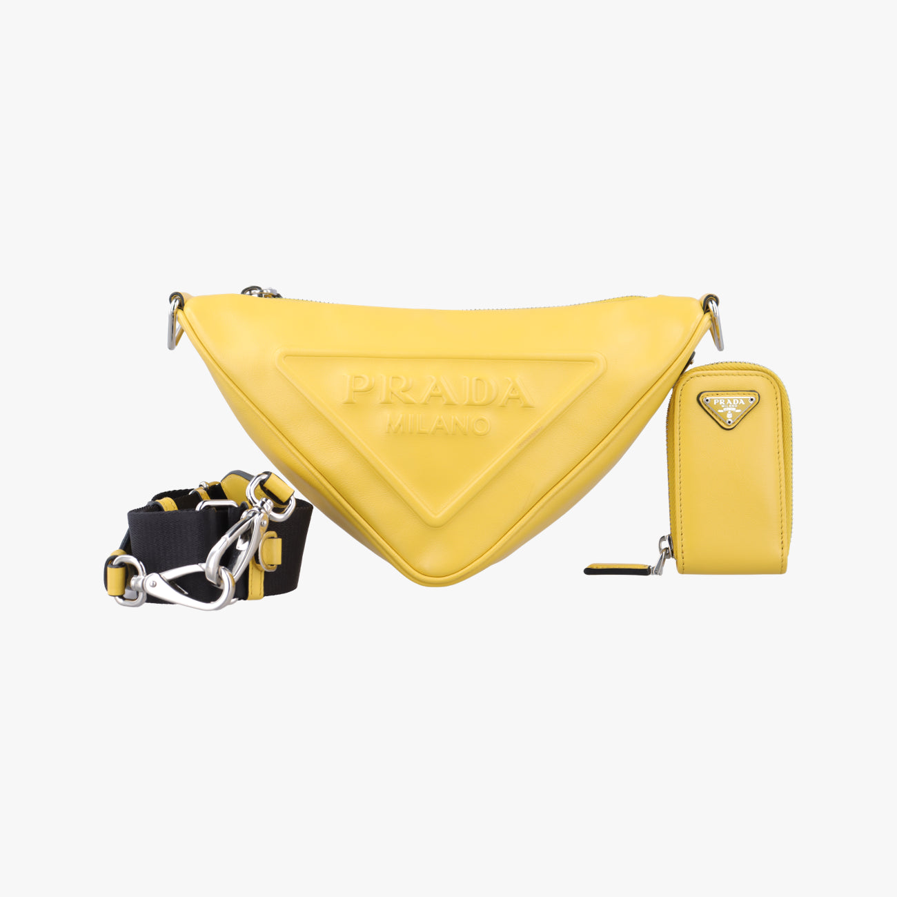 triangle embossed logoYellowLeather1BH1907/Dトライアングル エンボスロゴイエローレザー1BH1907/D