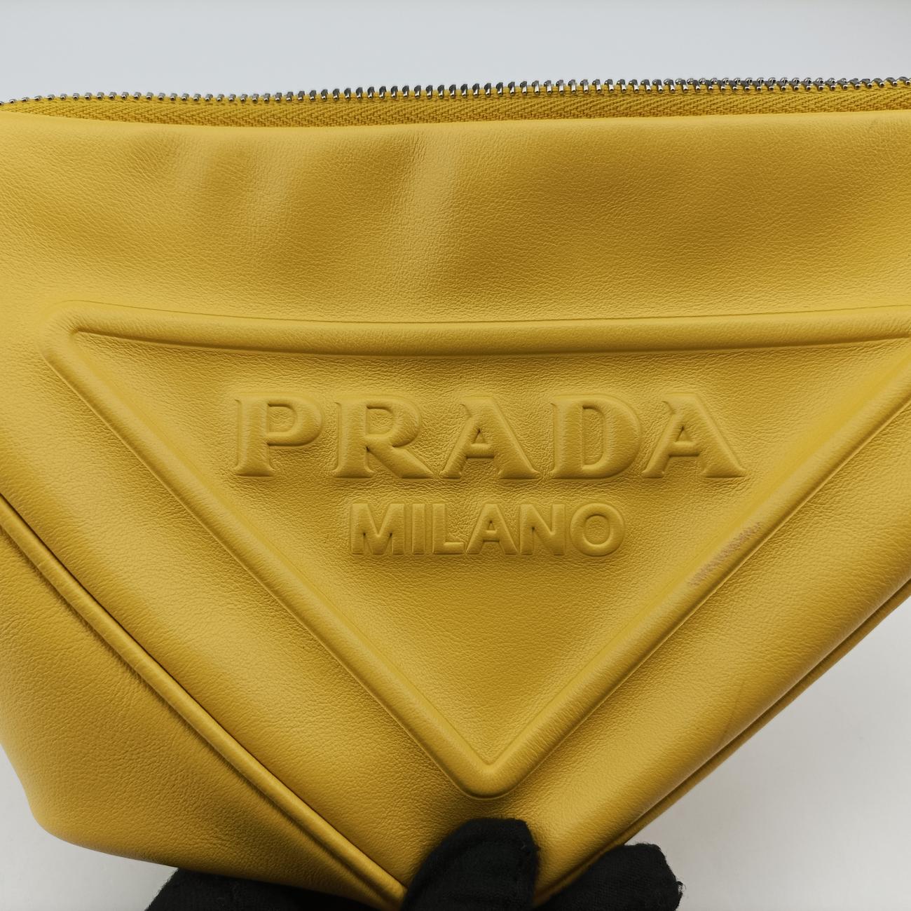 triangle embossed logoYellowLeather1BH1907/Dトライアングル エンボスロゴイエローレザー1BH1907/D