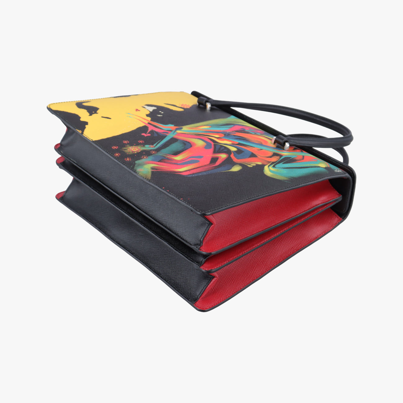 Lux Face Art TwinBlack×MulticolourSaffiano Leather B2710K231ラックスフェイスアートツインブラック×マルチカラーサフィアーノレザー B2710K231