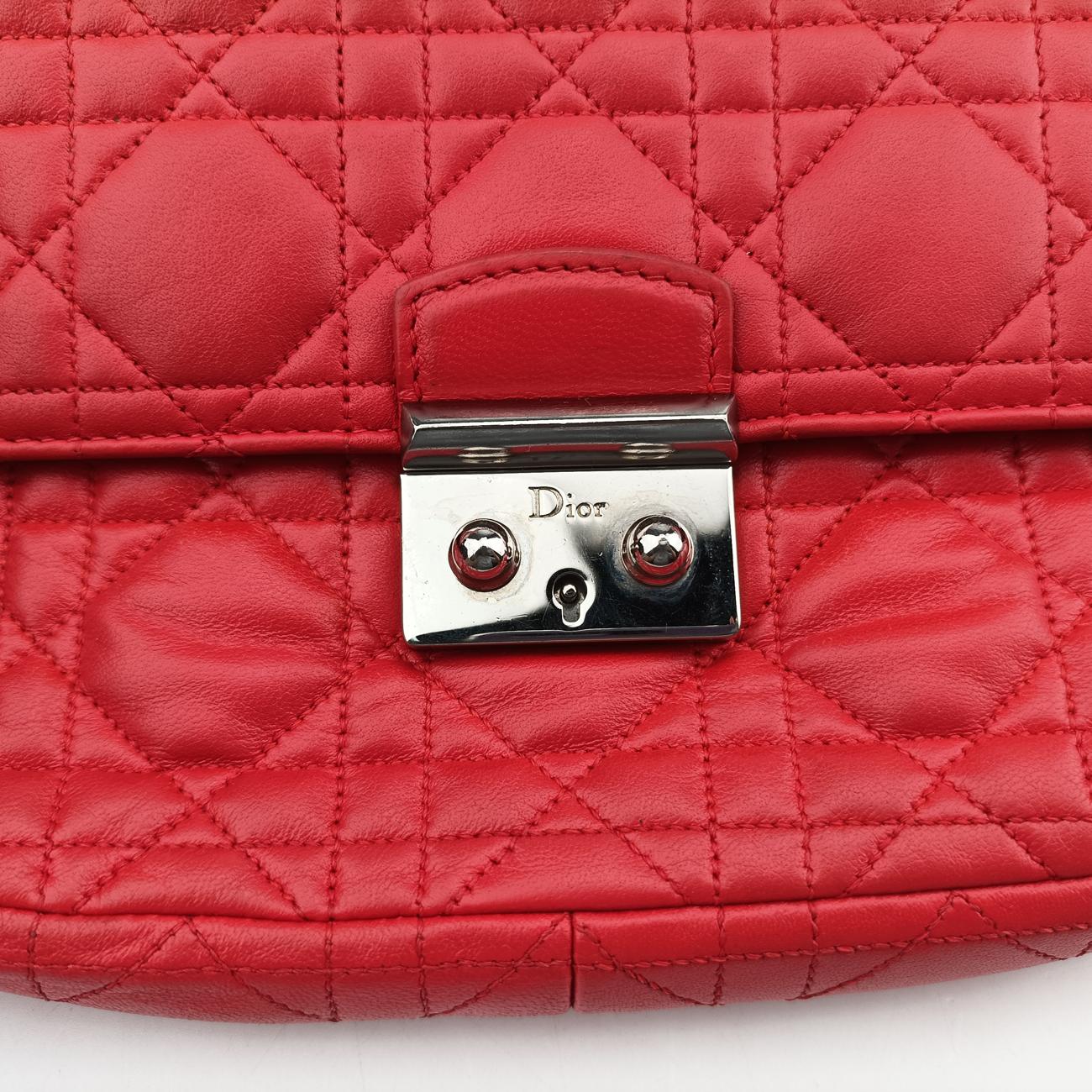 Miss Dior CANNAGE New LockRedlambskin12-MA-0184ミス ディオール カナージュ ニューロックレッドラムスキン12-MA-0184