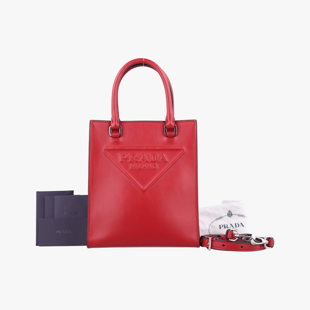 Triangle logo embossedRedLeather272 3三角エンボスロゴレッドレザー272 3