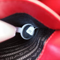 Triangle logo embossedRedLeather272 3三角エンボスロゴレッドレザー272 3