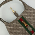 Balenciaga collaboration The Hacker Project Jackie 1961beige×red×greenPVC coated canvas636706A036622156バレンシアガ コラボ ザ ハッカー プロジェクト ジャッキー 1961ベージュ×レッド×グリーンPVCコーティングキャンバス636706A036622156
