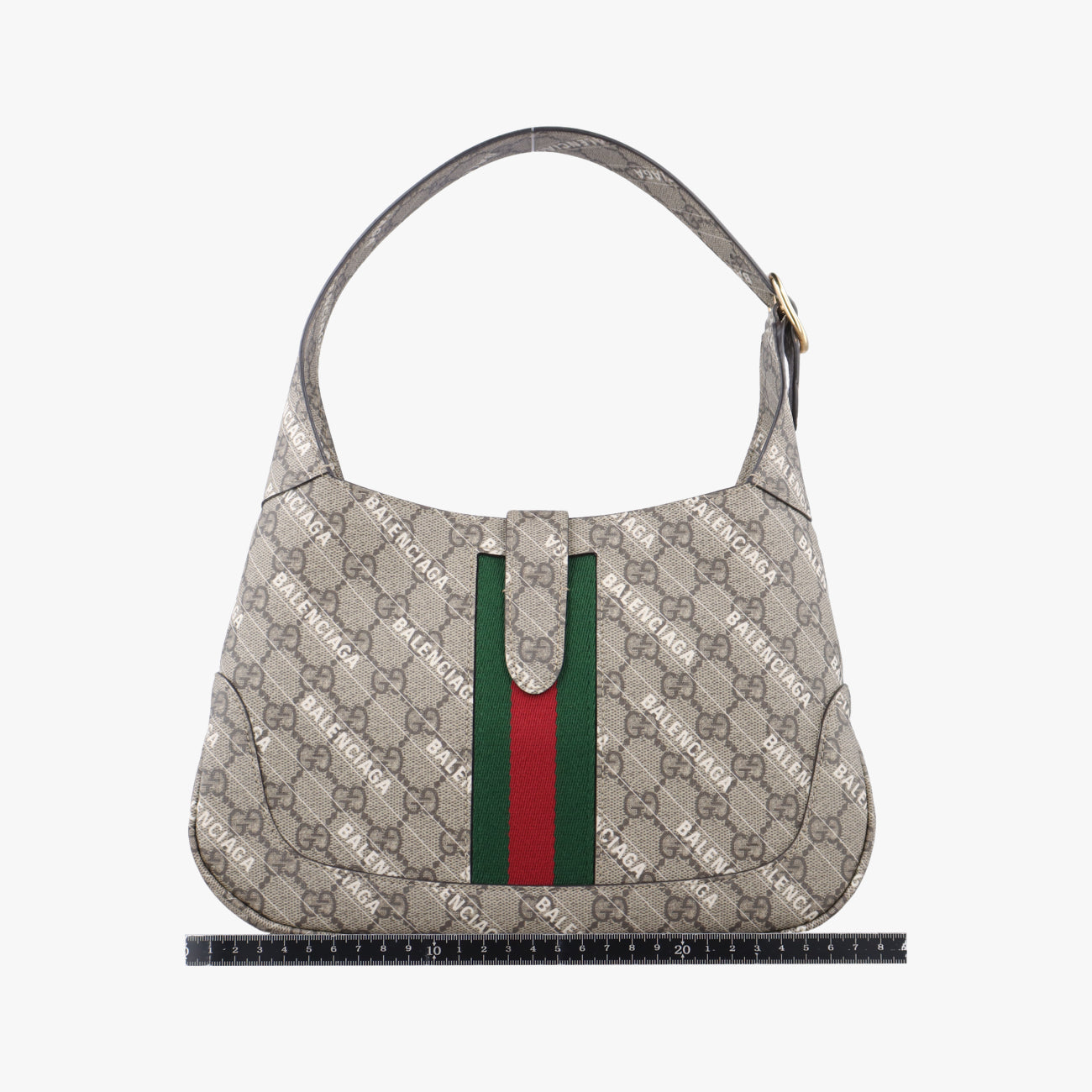Balenciaga collaboration The Hacker Project Jackie 1961beige×red×greenPVC coated canvas636706A036622156バレンシアガ コラボ ザ ハッカー プロジェクト ジャッキー 1961ベージュ×レッド×グリーンPVCコーティングキャンバス636706A036622156