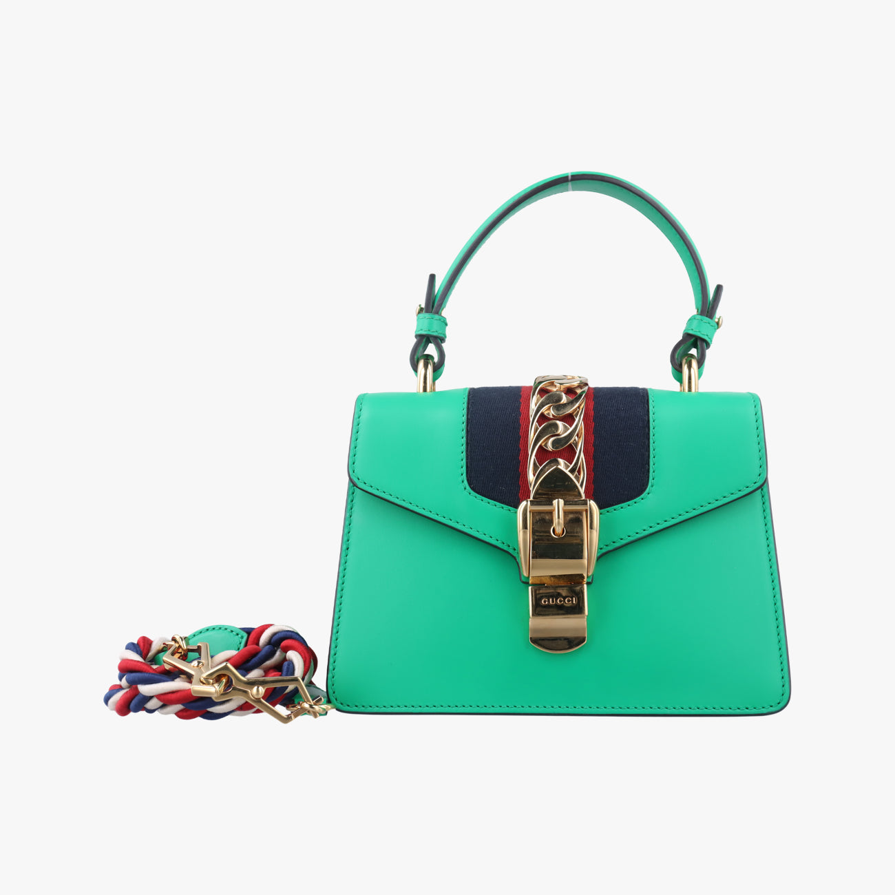 SylvieGreenxNavyxRedLeather470270H021641079シルヴィグリーンxネイビーxレッドレザー470270H021641079