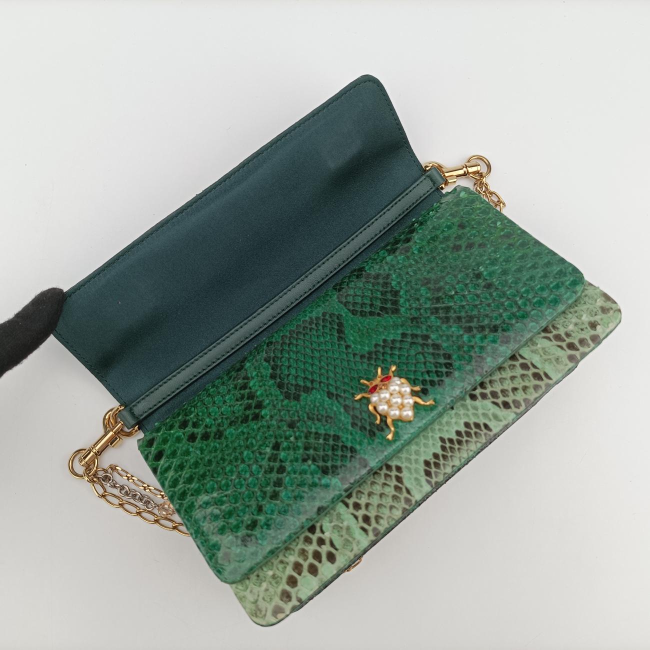 bee embellishmentGreensnakeskinビー エンベリッシュメントグリーンヘビ革