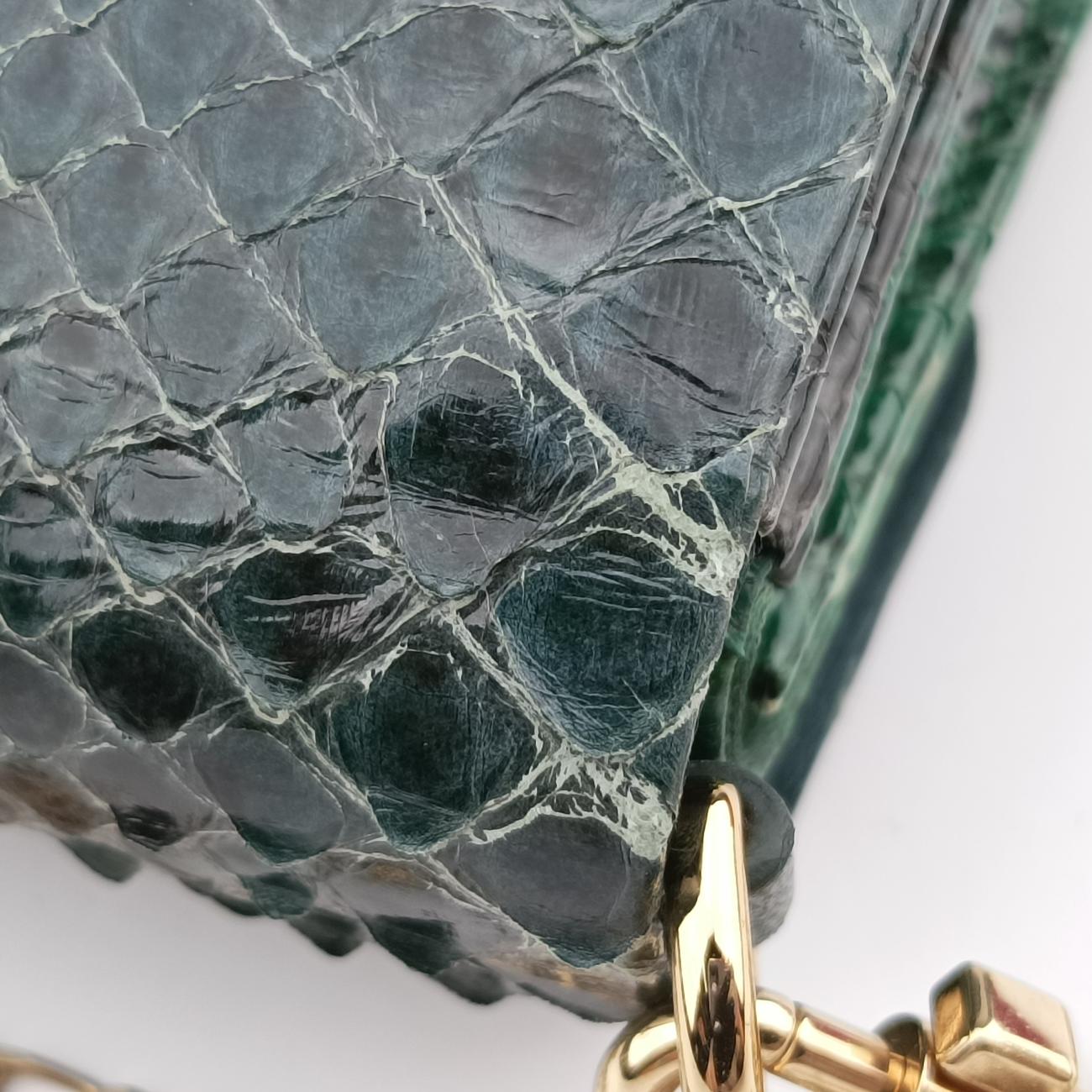 bee embellishmentGreensnakeskinビー エンベリッシュメントグリーンヘビ革