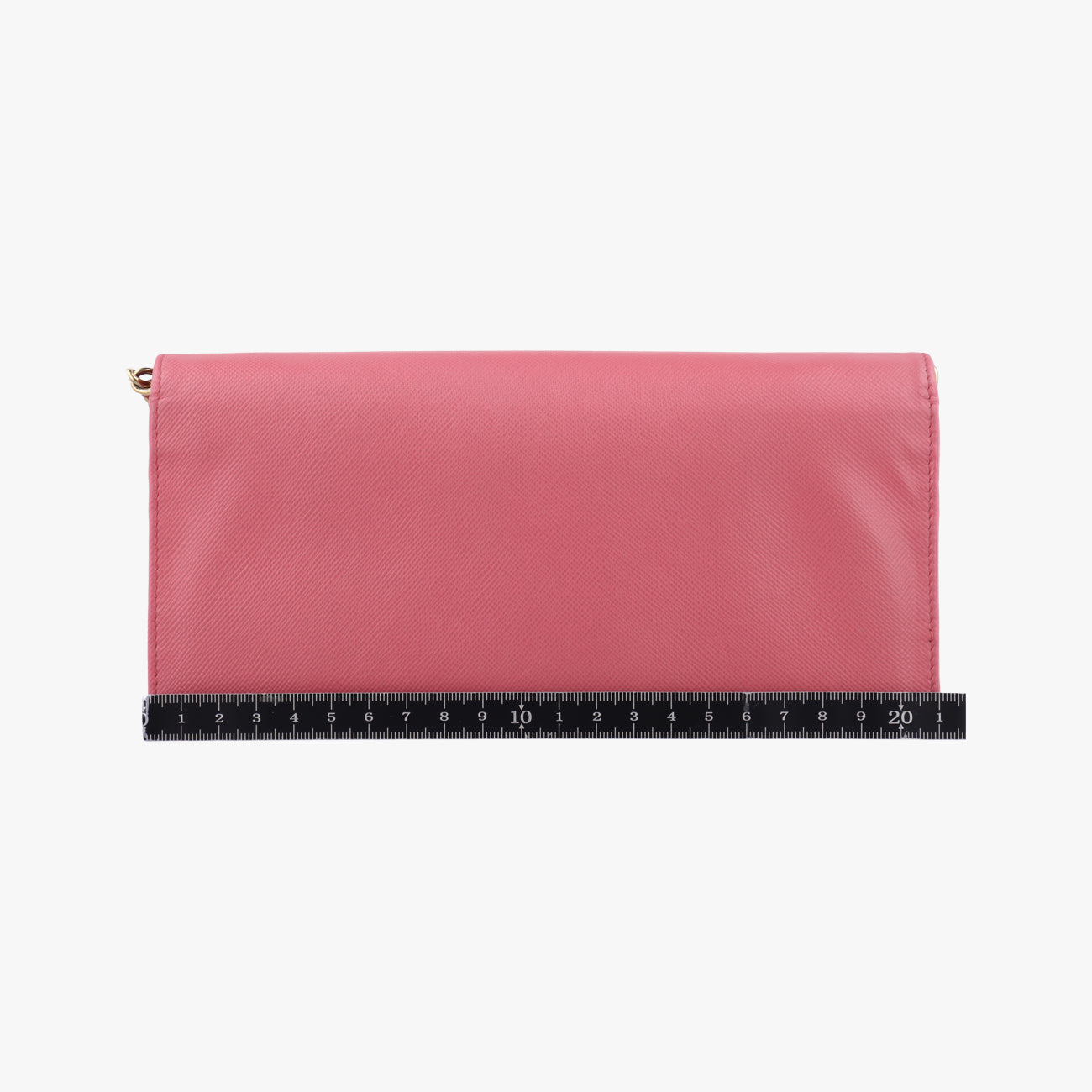 Metal Wallet on Chain Cornflower ClutchPinkSaffiano leather1MT290221メタル ウォレット オン チェーン コーンフラワー クラッチピンクサフィアーノレザー1MT290221