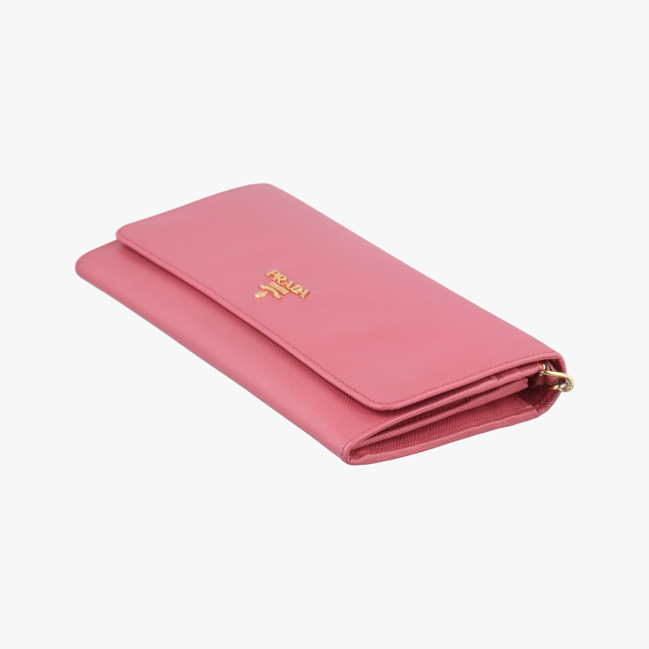 Metal Wallet on Chain Cornflower ClutchPinkSaffiano leather1MT290221メタル ウォレット オン チェーン コーンフラワー クラッチピンクサフィアーノレザー1MT290221