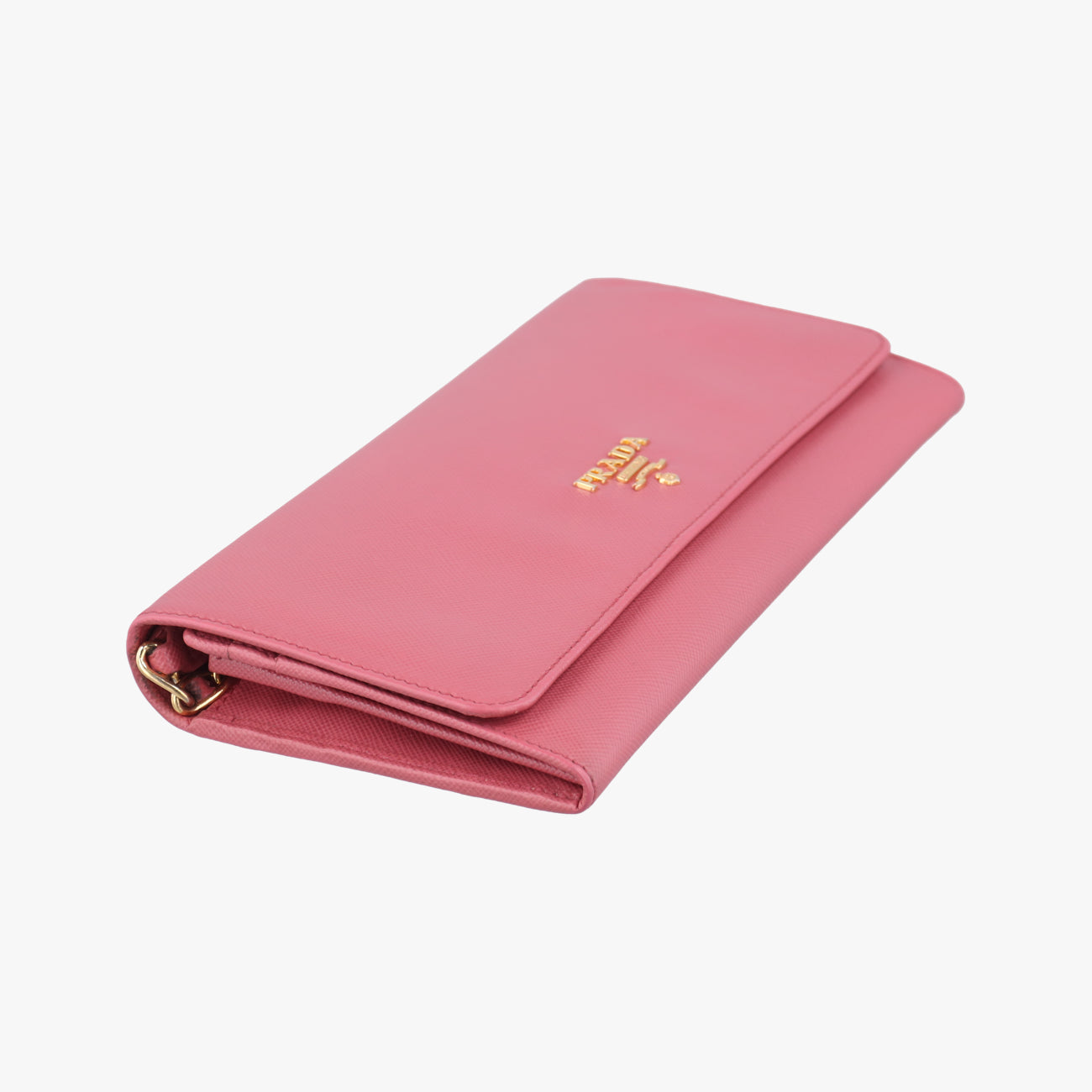 Metal Wallet on Chain Cornflower ClutchPinkSaffiano leather1MT290221メタル ウォレット オン チェーン コーンフラワー クラッチピンクサフィアーノレザー1MT290221