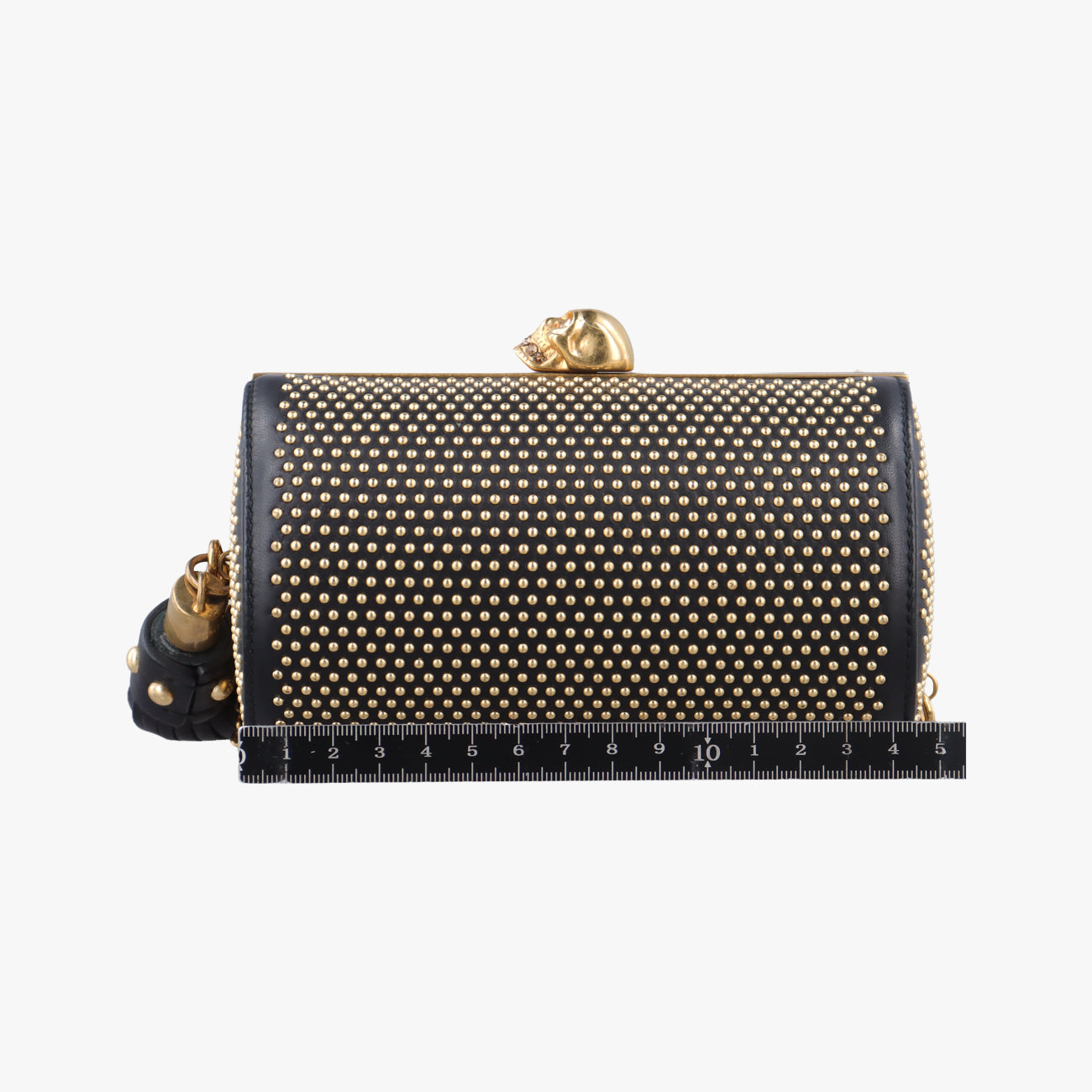 Studded Box With TasselBlackLeather358903 000926タッセル付きスタッズボックスブラックレザー358903 000926