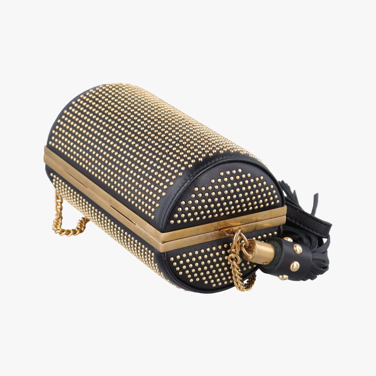 Studded Box With TasselBlackLeather358903 000926タッセル付きスタッズボックスブラックレザー358903 000926