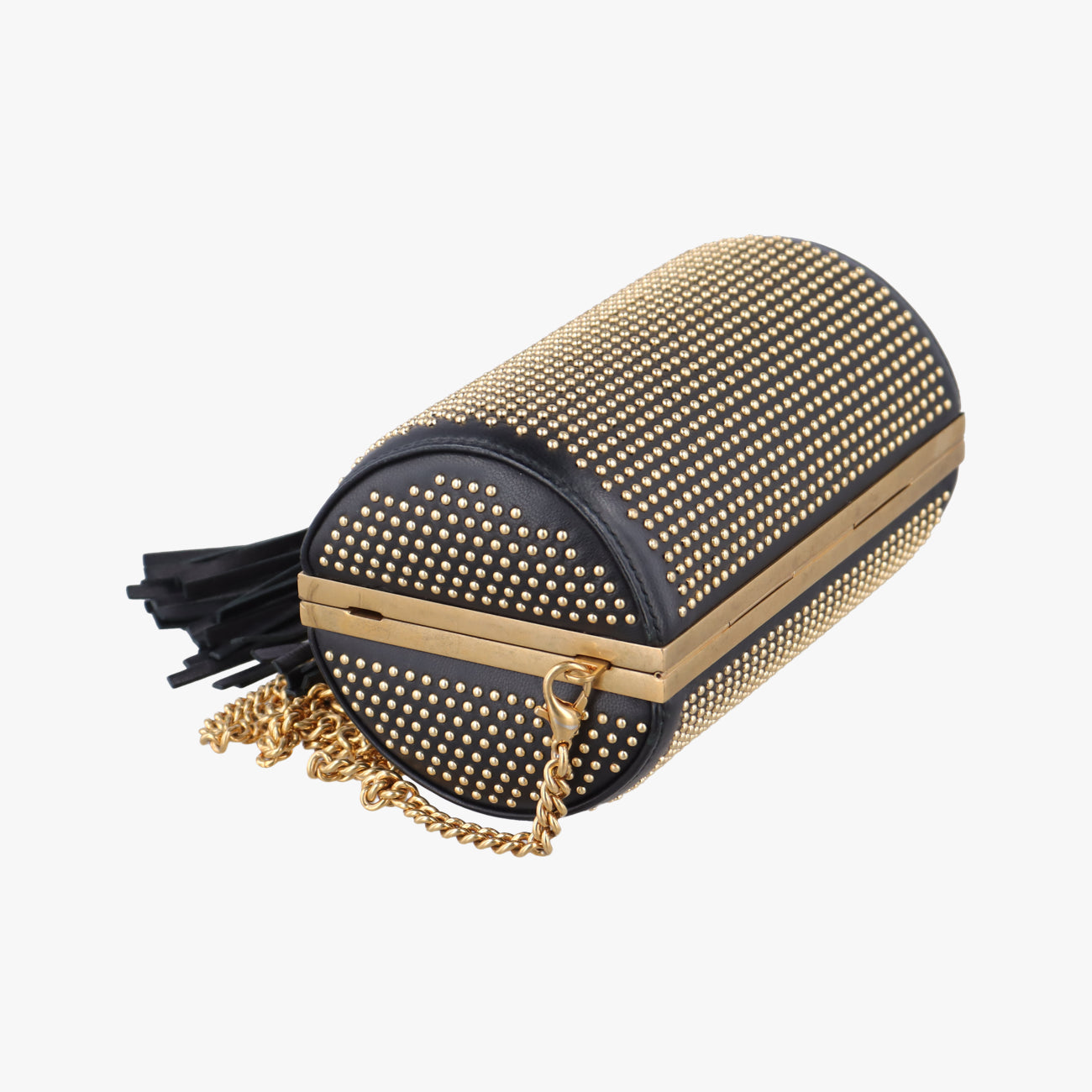 Studded Box With TasselBlackLeather358903 000926タッセル付きスタッズボックスブラックレザー358903 000926