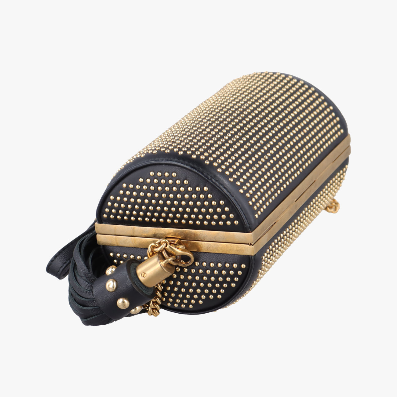 Studded Box With TasselBlackLeather358903 000926タッセル付きスタッズボックスブラックレザー358903 000926