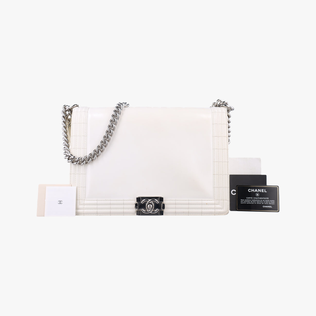 BOY CHANELWhitePatentA6702116191646ボーイシャネルホワイトパテントA6702116191646