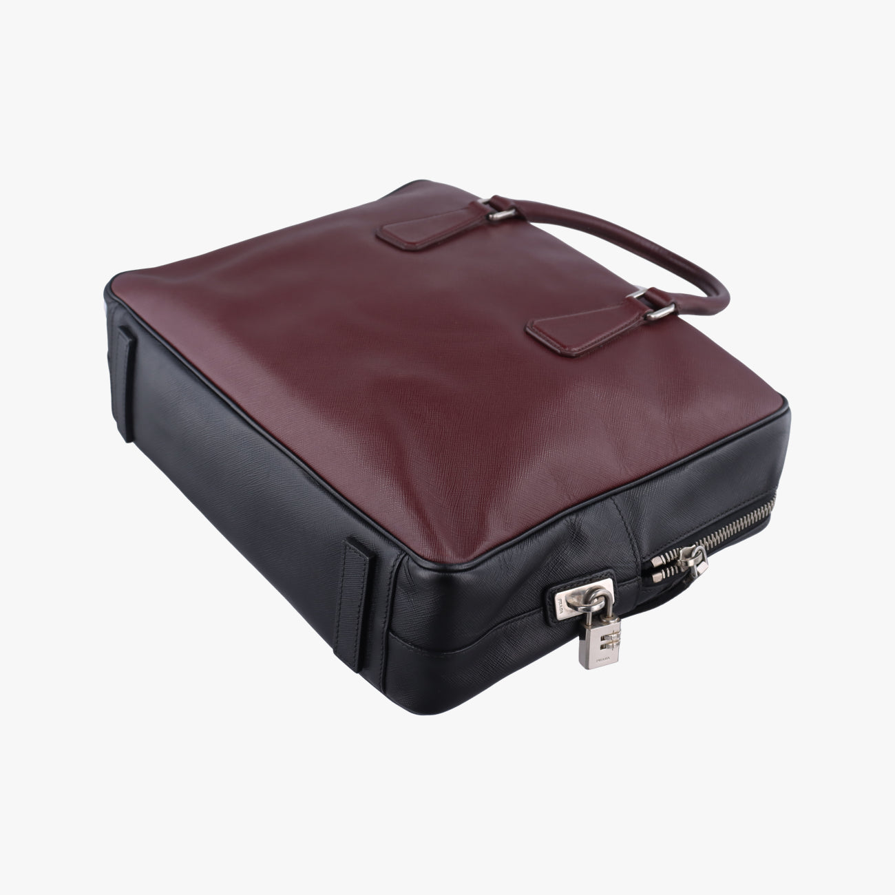 Bicolor BriefcaseMaroonxBlackSAFFIANO LeatherVS305M64バイカラーブリーフケースマルーン×ブラックサフィアーノレザーVS305M64