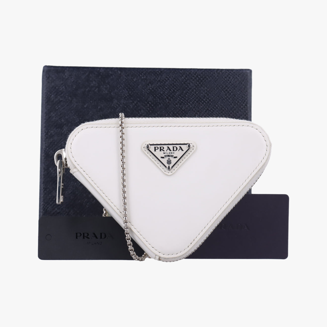 Triangle Chain PouchWhiteLeather230-Aトライアングル  チェーン ポーチホワイトレザー230-A
