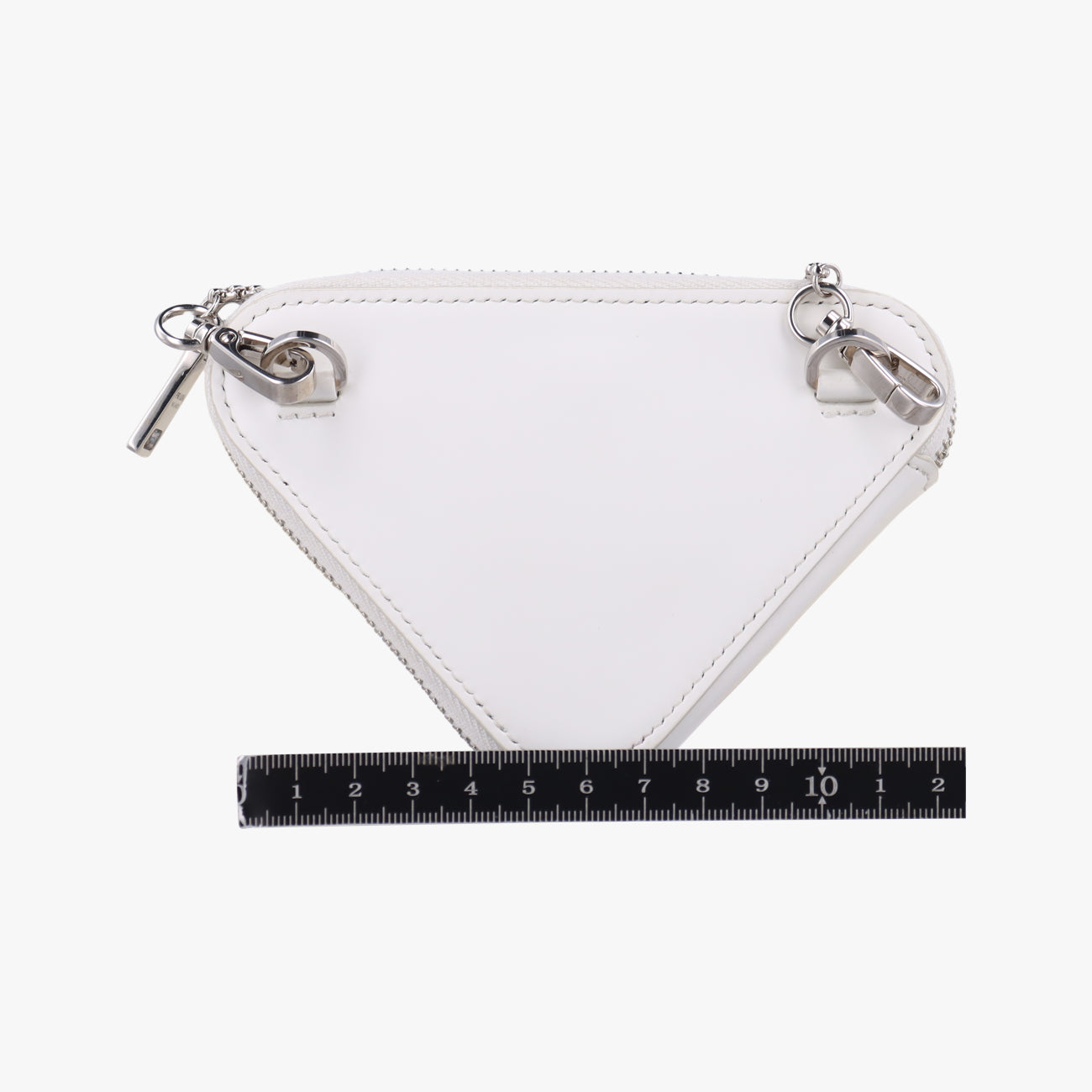 Triangle Chain PouchWhiteLeather230-Aトライアングル  チェーン ポーチホワイトレザー230-A