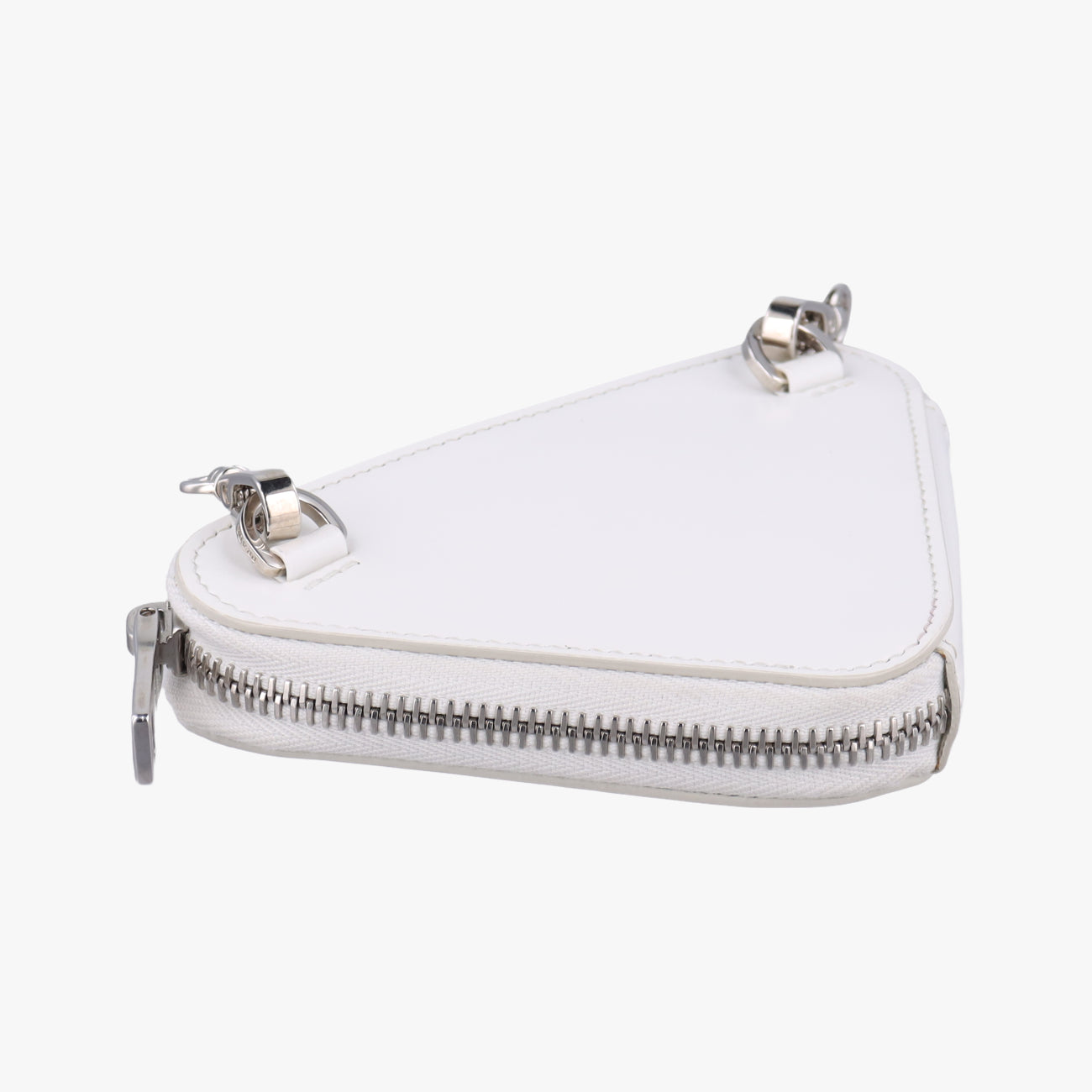 Triangle Chain PouchWhiteLeather230-Aトライアングル  チェーン ポーチホワイトレザー230-A