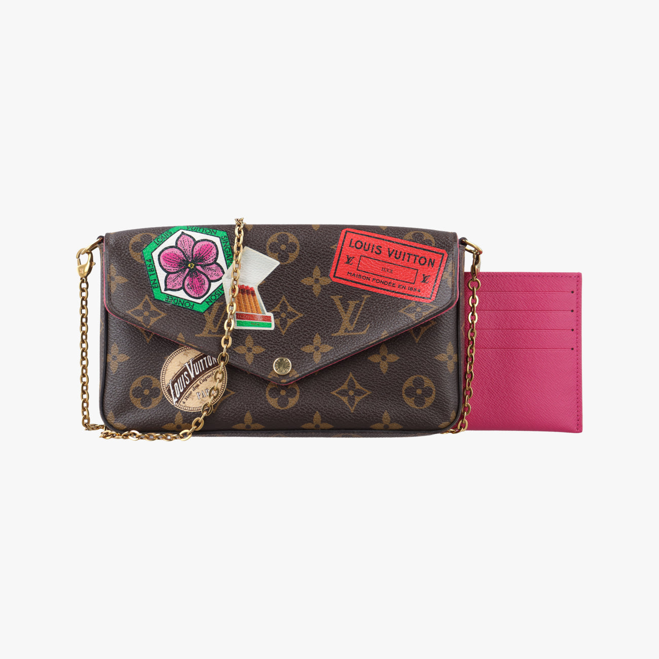 monogram pochette felicie my lv word tourBrown×MulticolorMonogram CanvasMI4157モノグラム ポシェット フェリシー マイ LV ワールド ツアーモノグラム ステッカーモノグラムキャンバスMI4157