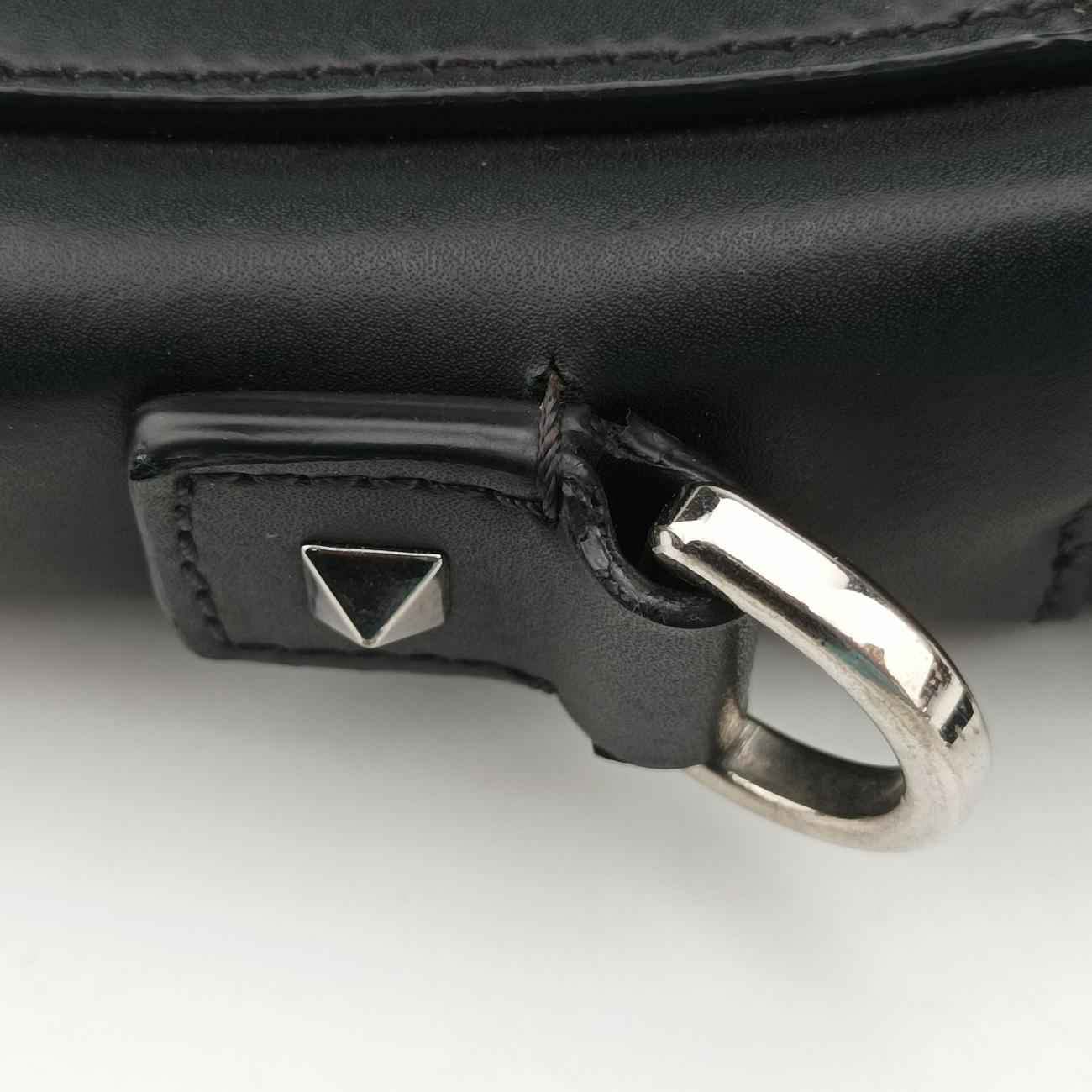 VLTN PrintBlackLeatherVLTN プリントブラックレザー