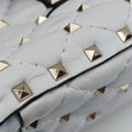 Rockstud SPIKE UPWhite x BlackleatherBL-Q122XQC2ロックスタッズスパイクホワイト×ブラックレザーBL-Q122XQC2