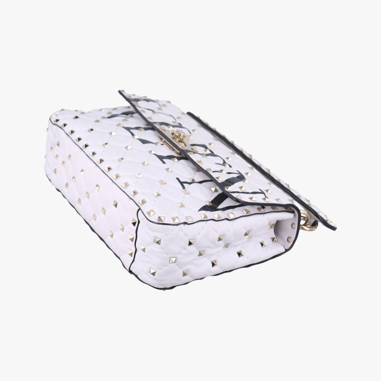 Rockstud SPIKE UPWhite x BlackleatherBL-Q122XQC2ロックスタッズスパイクホワイト×ブラックレザーBL-Q122XQC2