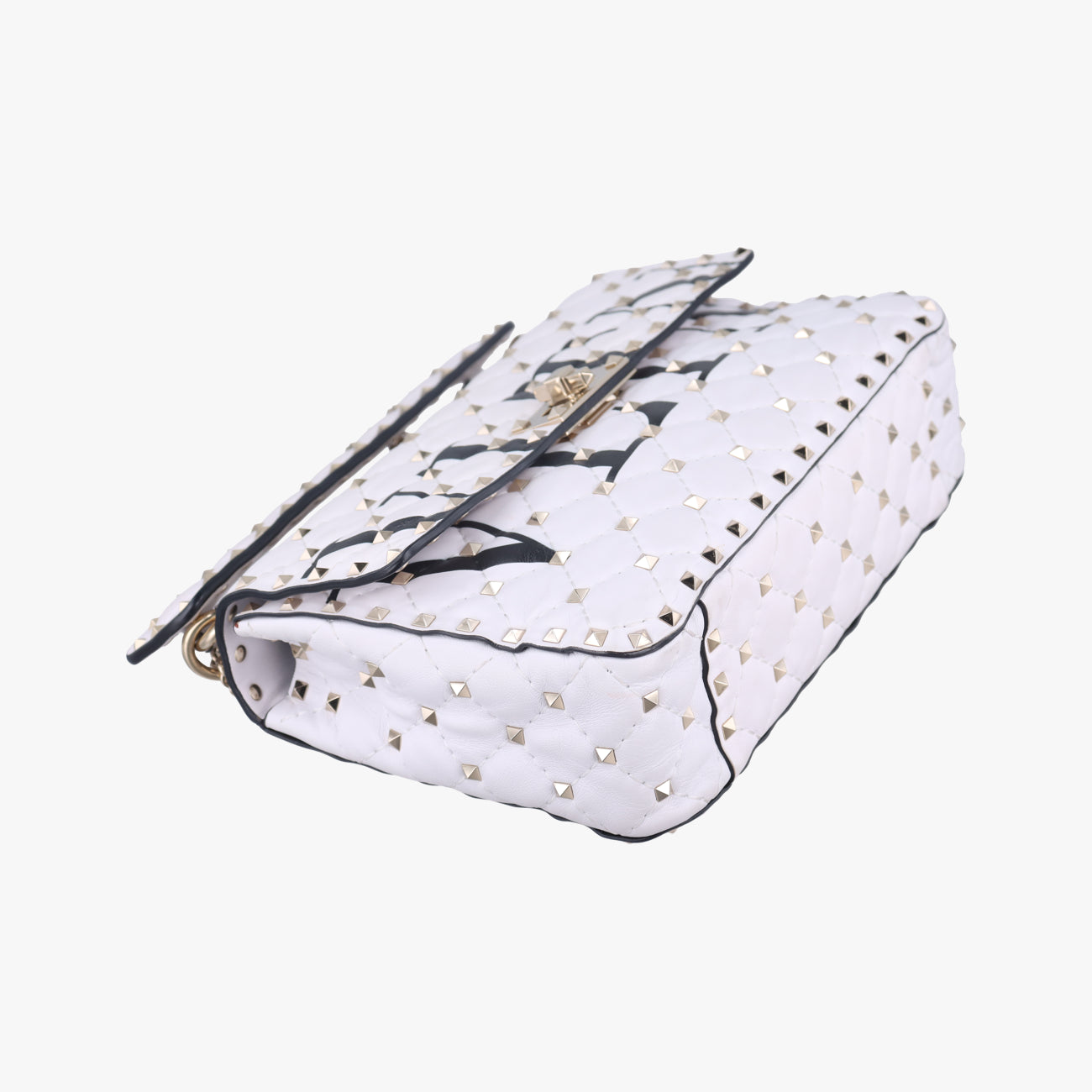 Rockstud SPIKE UPWhite x BlackleatherBL-Q122XQC2ロックスタッズスパイクホワイト×ブラックレザーBL-Q122XQC2