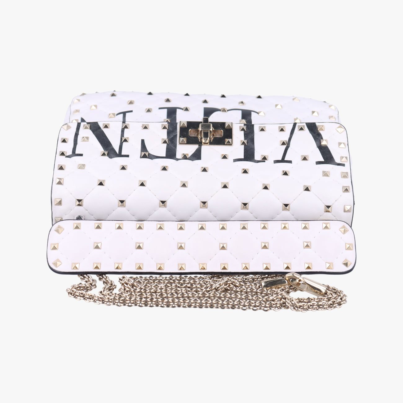 Rockstud SPIKE UPWhite x BlackleatherBL-Q122XQC2ロックスタッズスパイクホワイト×ブラックレザーBL-Q122XQC2