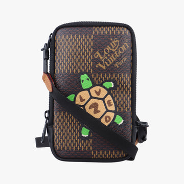 NIGO collaboration Double phone pouchEBENEDamier GiantN40377TR4200NIGOコラボ ダブルフォンポーチエベヌダミエ ジャイアントN40377TR4200