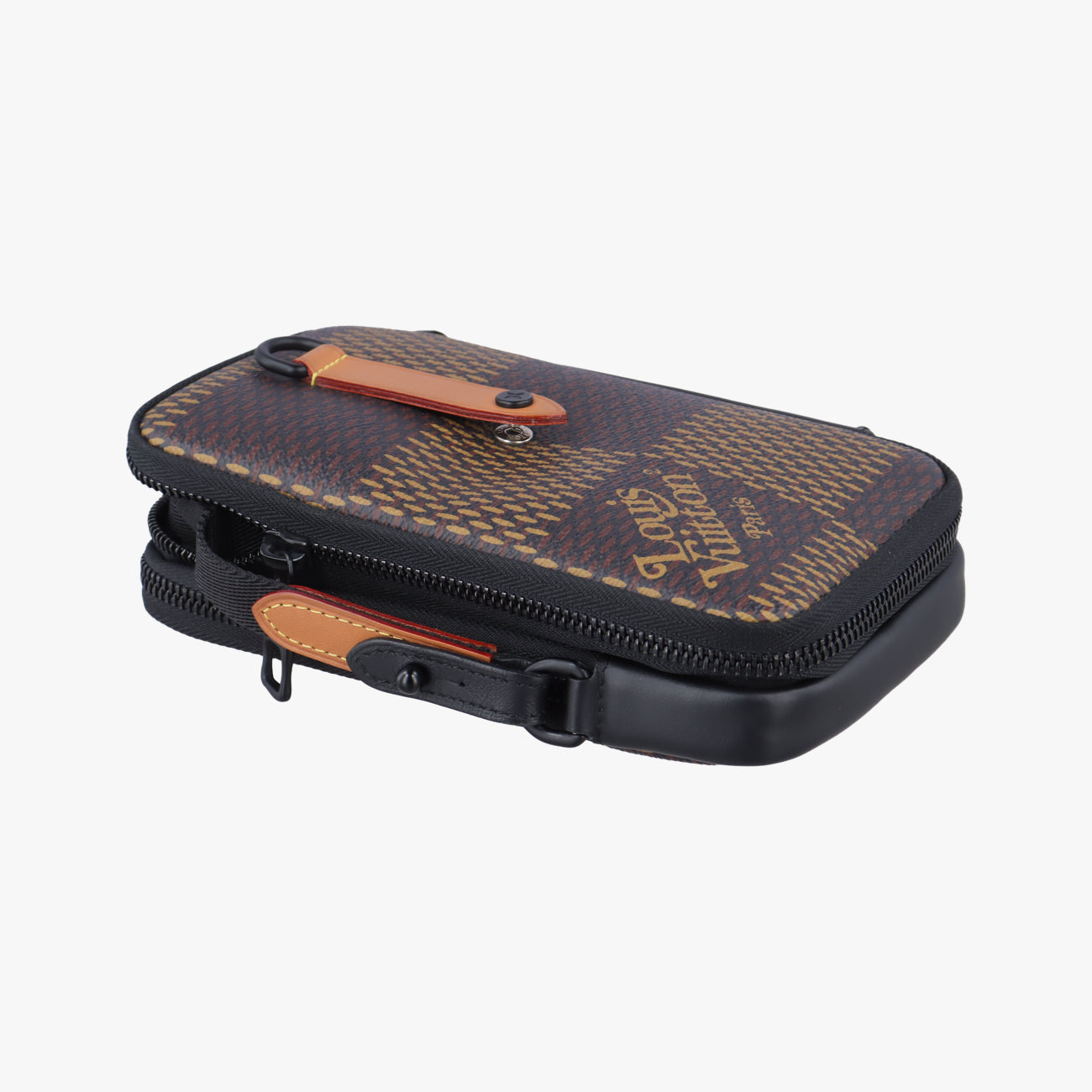 NIGO collaboration Double phone pouchEBENEDamier GiantN40377TR4200NIGOコラボ ダブルフォンポーチエベヌダミエ ジャイアントN40377TR4200