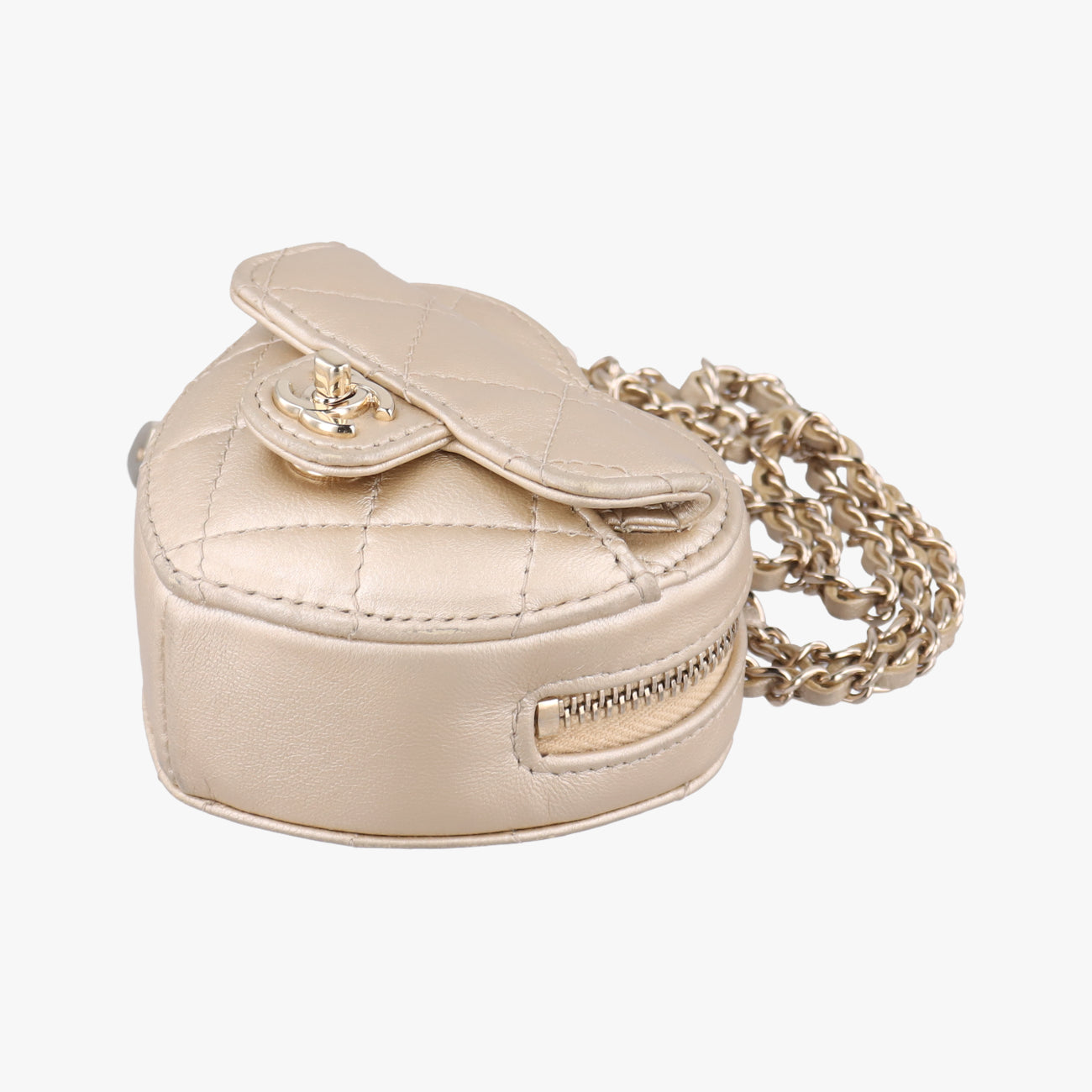 Matelasse Heart Arm Coin PurseGoldenlambskinAP278332050483ハート アーム マトラッセゴールドラムスキンAP278332050483