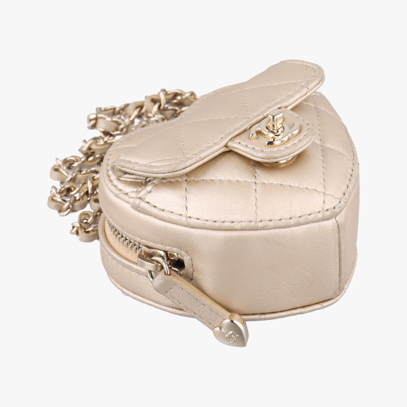 Matelasse Heart Arm Coin PurseGoldenlambskinAP278332050483ハート アーム マトラッセゴールドラムスキンAP278332050483
