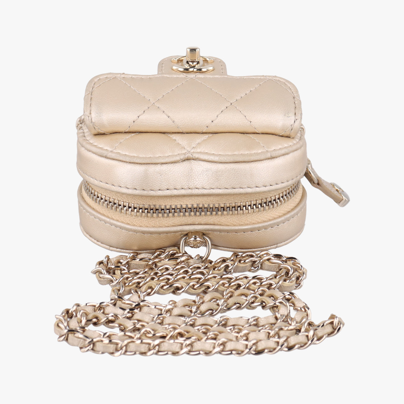 Matelasse Heart Arm Coin PurseGoldenlambskinAP278332050483ハート アーム マトラッセゴールドラムスキンAP278332050483