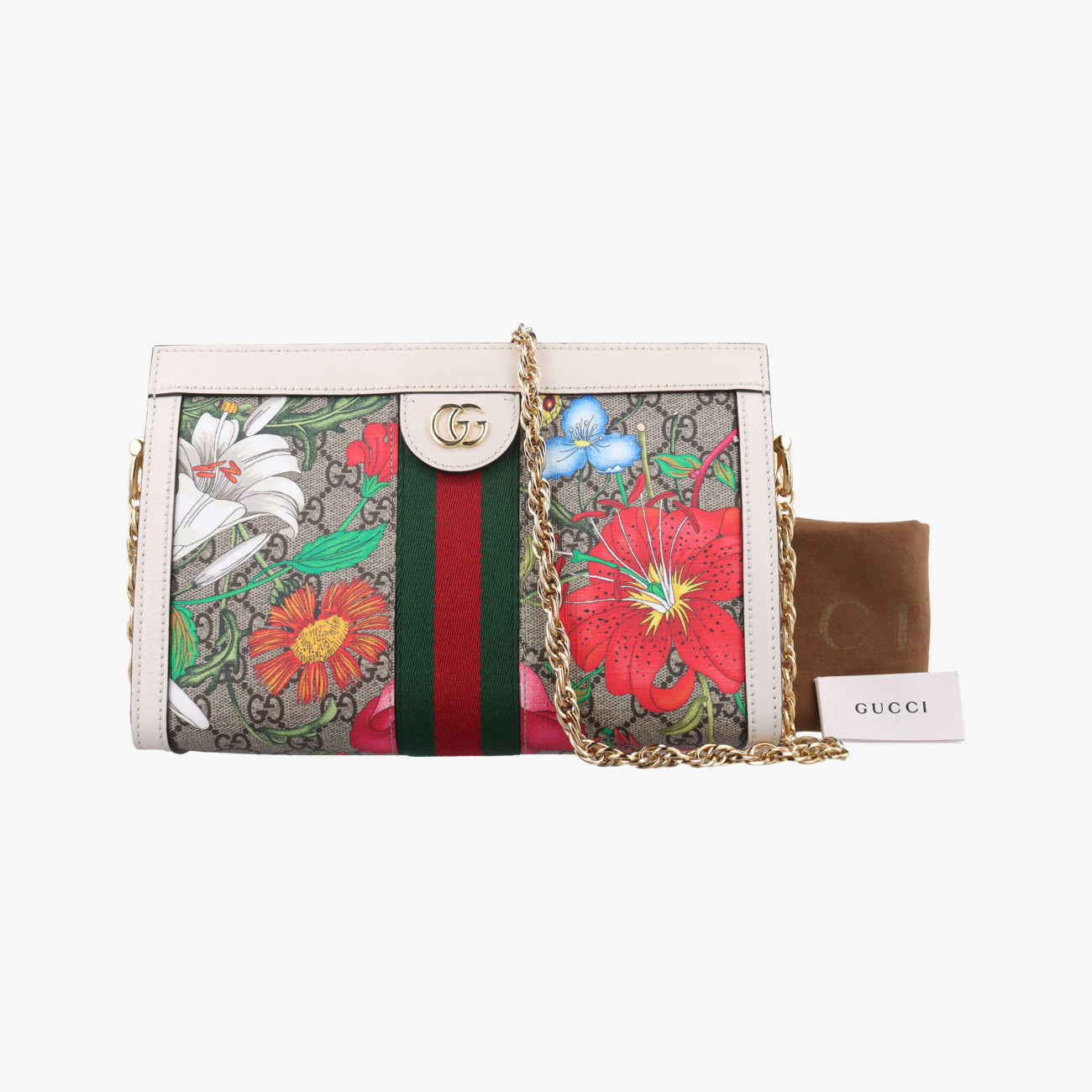 OphidiaBeige x white x multicolorPVC coated canvas×Leather503877F031492794オフィディアベージュ×ホワイト×マルチカラーPVCコーティングキャンバス×レザー503877F031492794