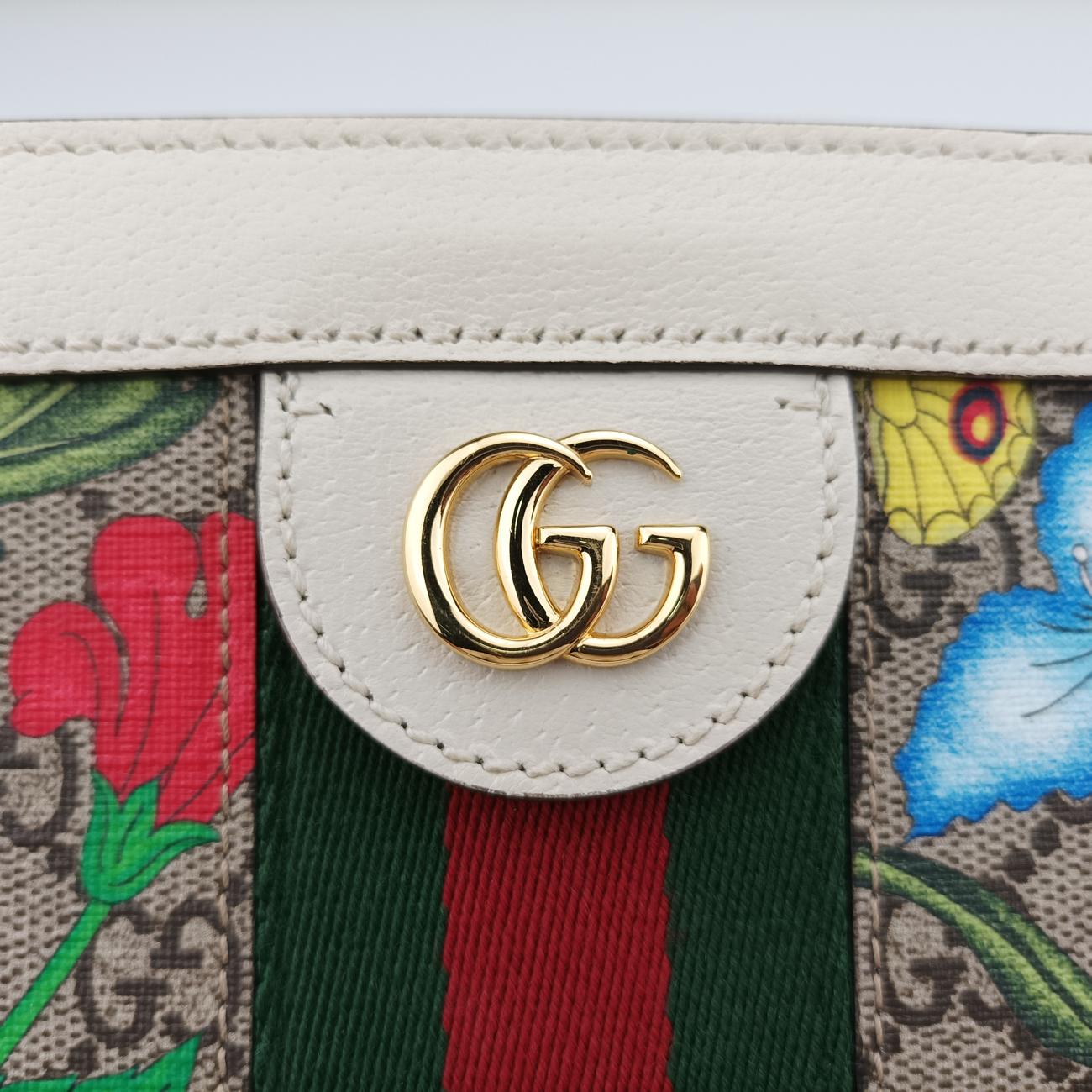 OphidiaBeige x white x multicolorPVC coated canvas×Leather503877F031492794オフィディアベージュ×ホワイト×マルチカラーPVCコーティングキャンバス×レザー503877F031492794