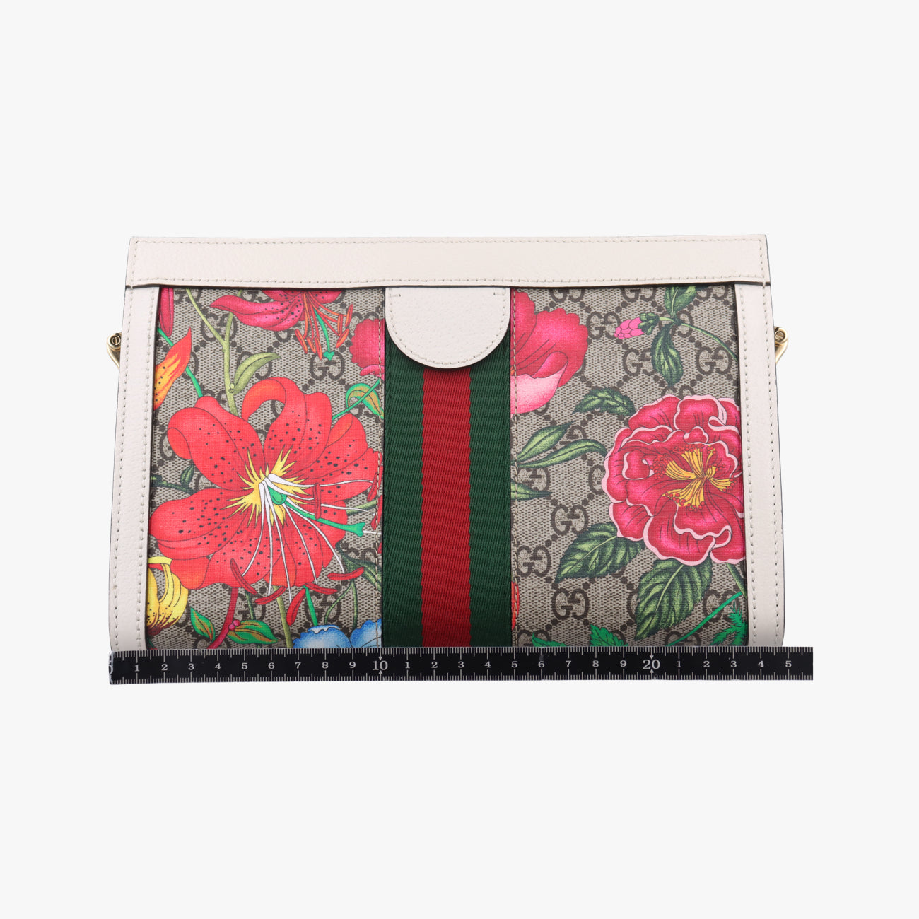OphidiaBeige x white x multicolorPVC coated canvas×Leather503877F031492794オフィディアベージュ×ホワイト×マルチカラーPVCコーティングキャンバス×レザー503877F031492794
