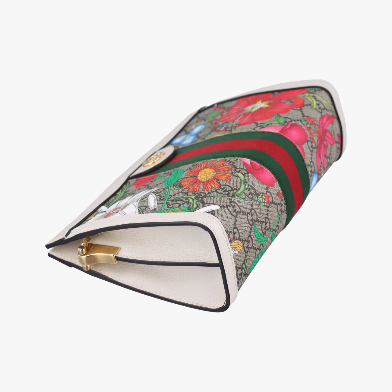OphidiaBeige x white x multicolorPVC coated canvas×Leather503877F031492794オフィディアベージュ×ホワイト×マルチカラーPVCコーティングキャンバス×レザー503877F031492794