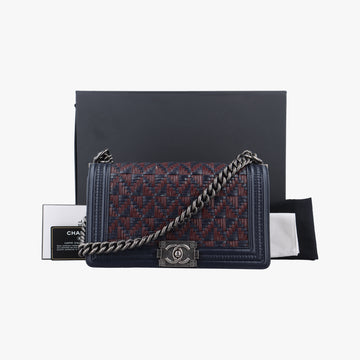 BOY CHANELNavy x Bordeaux x GunmetalLeatherA6708621537480ボーイシャネルネイビー×ボルドー×ガンメタリックレザーA6708621537480