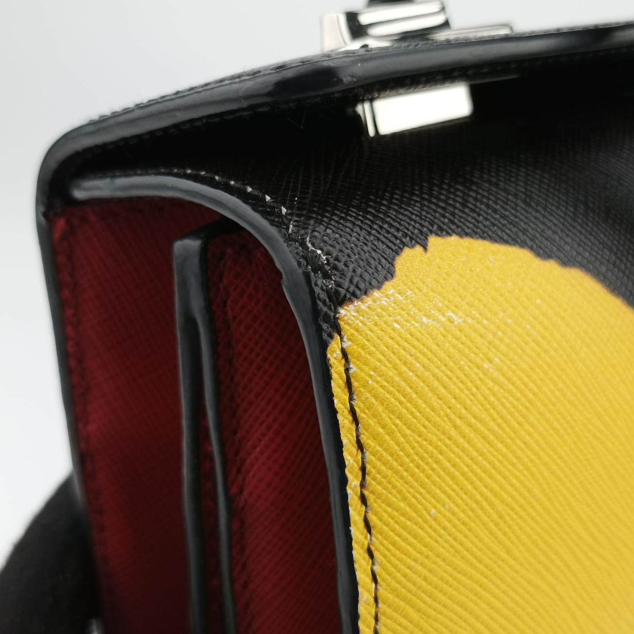 Lux Face Art TwinBlack×MulticolourSaffiano LeatherB2710K231ラックスフェイスアートツインブラック×マルチカラーサフィアーノレザーB2710K231