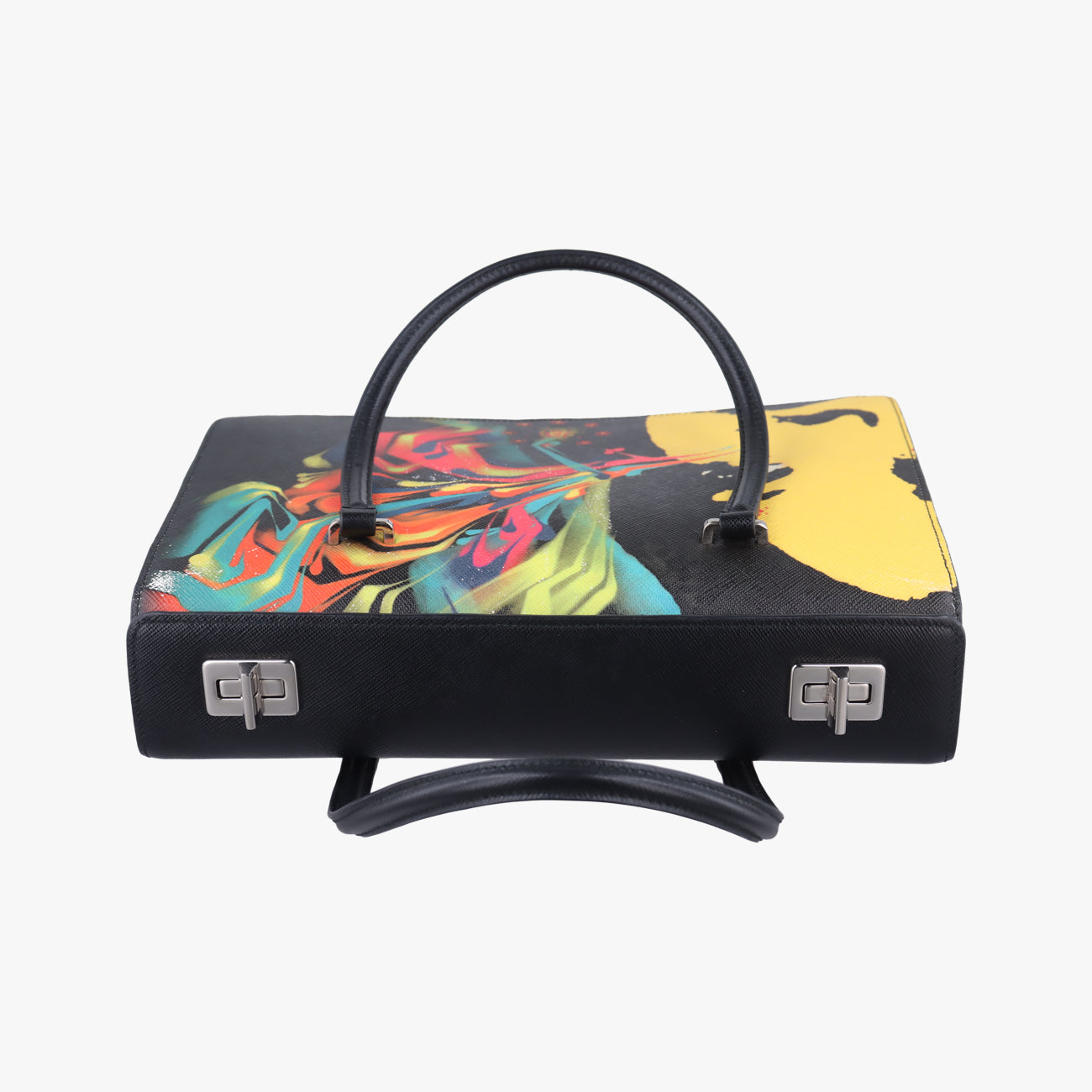 Lux Face Art TwinBlack×MulticolourSaffiano LeatherB2710K231ラックスフェイスアートツインブラック×マルチカラーサフィアーノレザーB2710K231