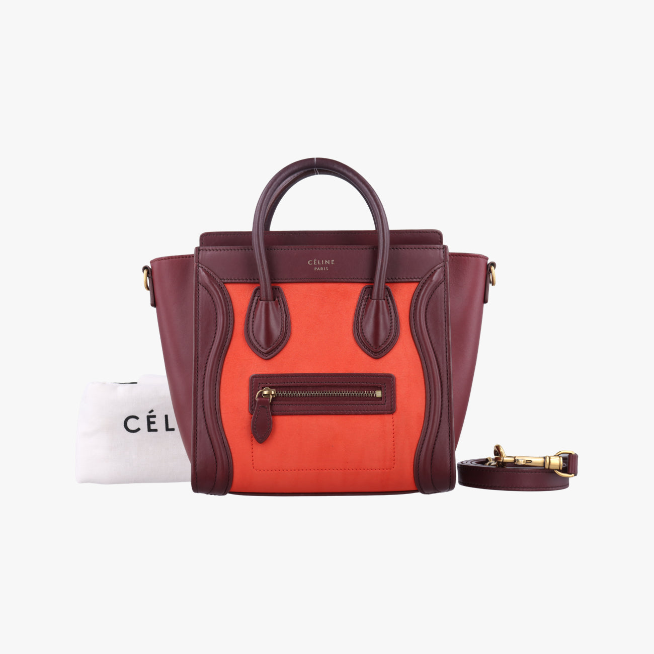luggage nano shopperOrange×wine redLeatherW-AT-0174 W-CU-0174ラゲージナノショッパーオレンジ×ワインレッドレザーW-AT-0174 W-CU-0174
