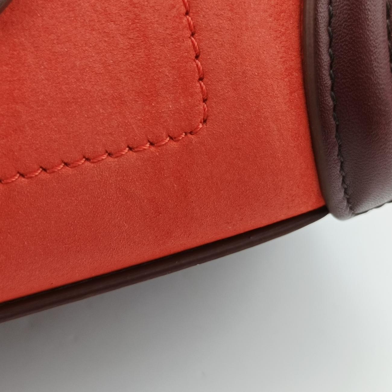 luggage nano shopperOrange×wine redLeatherW-AT-0174 W-CU-0174ラゲージナノショッパーオレンジ×ワインレッドレザーW-AT-0174 W-CU-0174