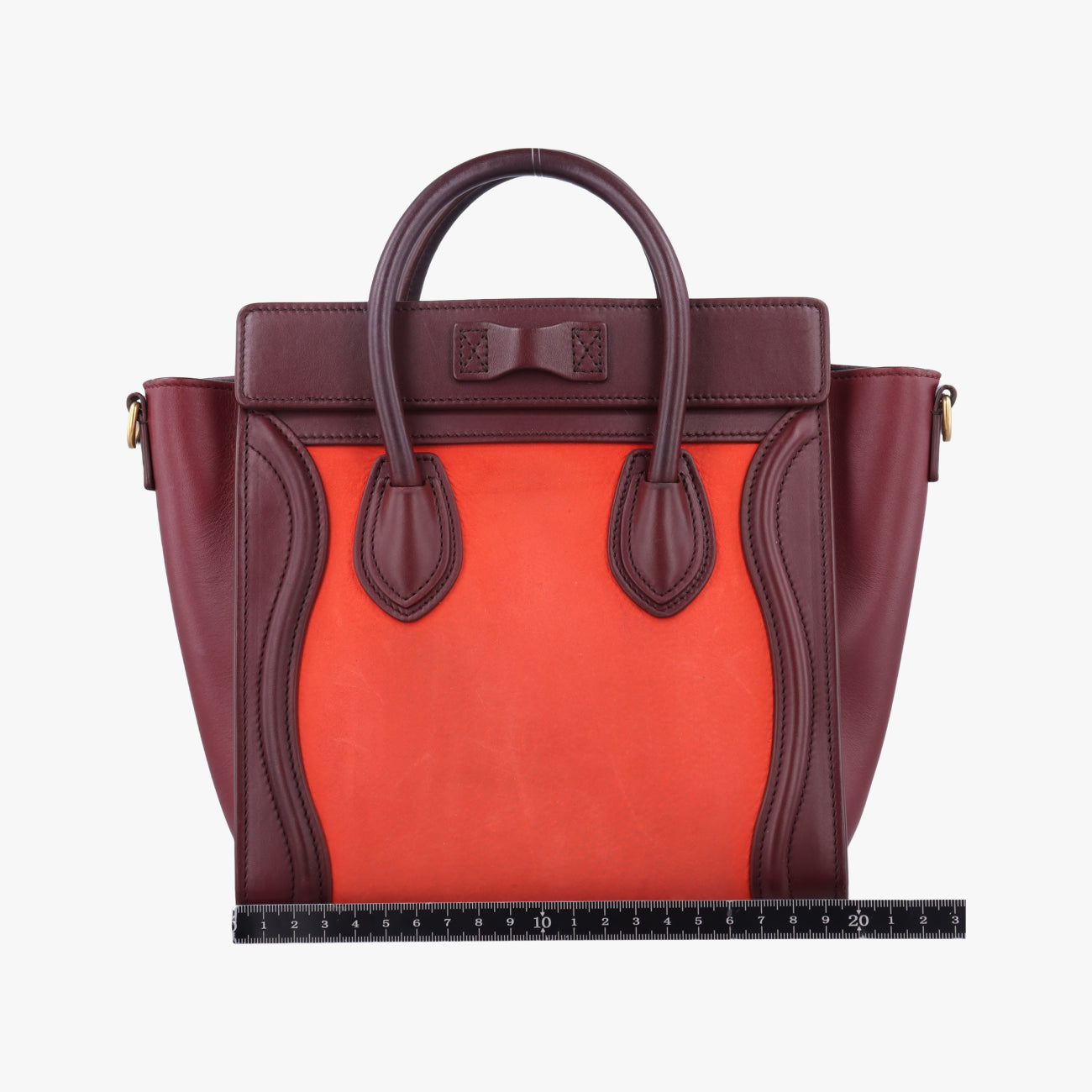 luggage nano shopperOrange×wine redLeatherW-AT-0174 W-CU-0174ラゲージナノショッパーオレンジ×ワインレッドレザーW-AT-0174 W-CU-0174